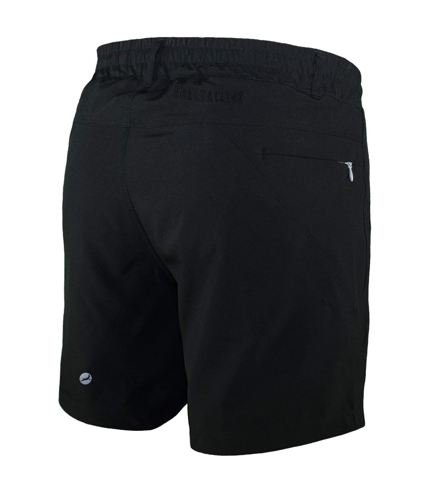 Meripex Men's Freeballer 6 Athletic Gym Shorts - Ideal for Running, Weightlifting & Yoga | Large, Jet Black - Buy Online on GoSupps.com