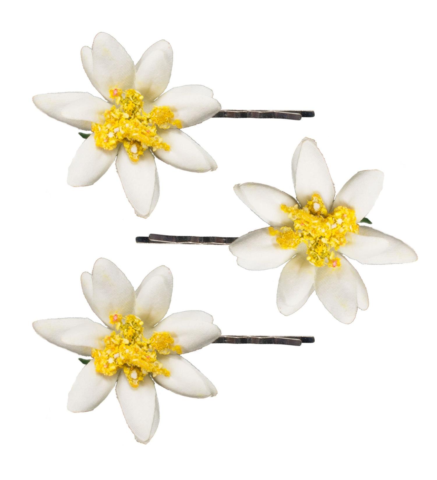 Alpenfl stern Edelweiss Hair Clips Set of 3 | Traditional Cream-White Clips for Stylish Hairstyles - ADV104 - Buy Online on GoSupps.com