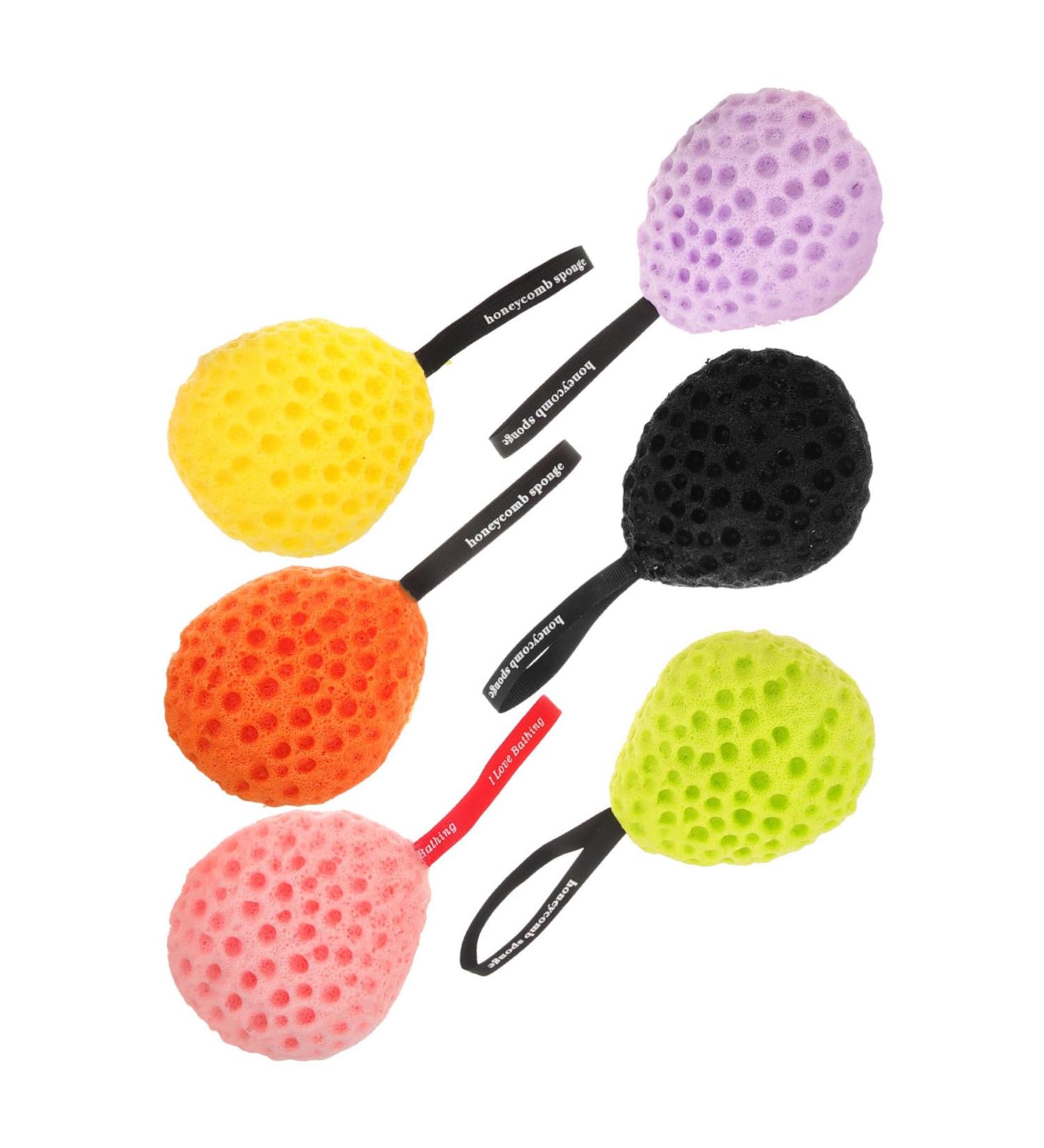 Beavorty 6pcs Bath Ball & Sponge Set - Soft Baby Bathing Body Scrubber & Shower Cleaning Brush - Buy Online on GoSupps.com