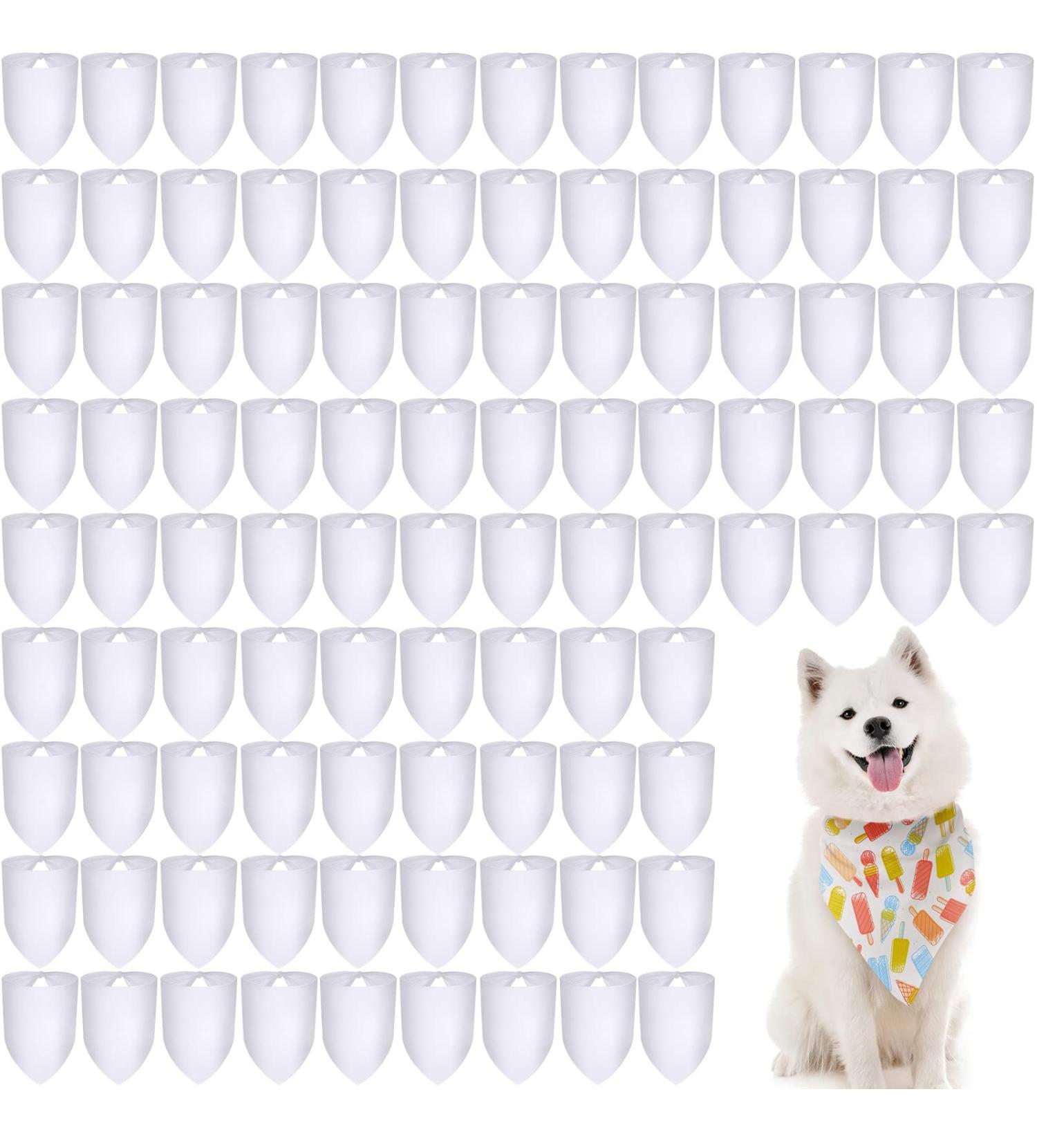 100 Sublimation Blank Triangle Dog Bandanas | Customizable Pet Accessories | White Heat Transfer Scarf for Dogs & Cats (76 x 55 cm) - Buy Online on GoSupps.com