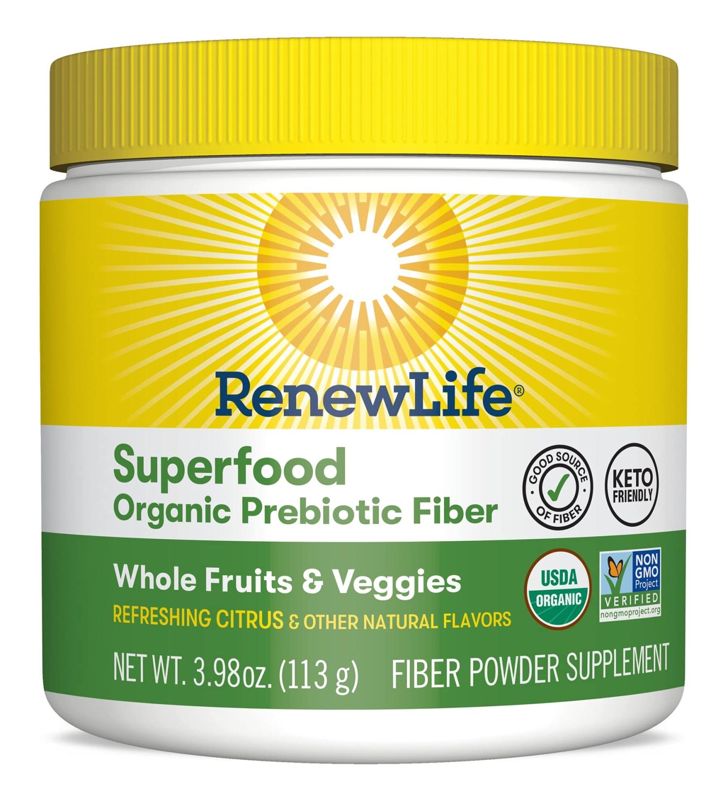 Renew Life Organic Prebiotic Fiber - Refreshing Citrus 3.98 oz | Superfood Supplement - Buy Online on GoSupps.com