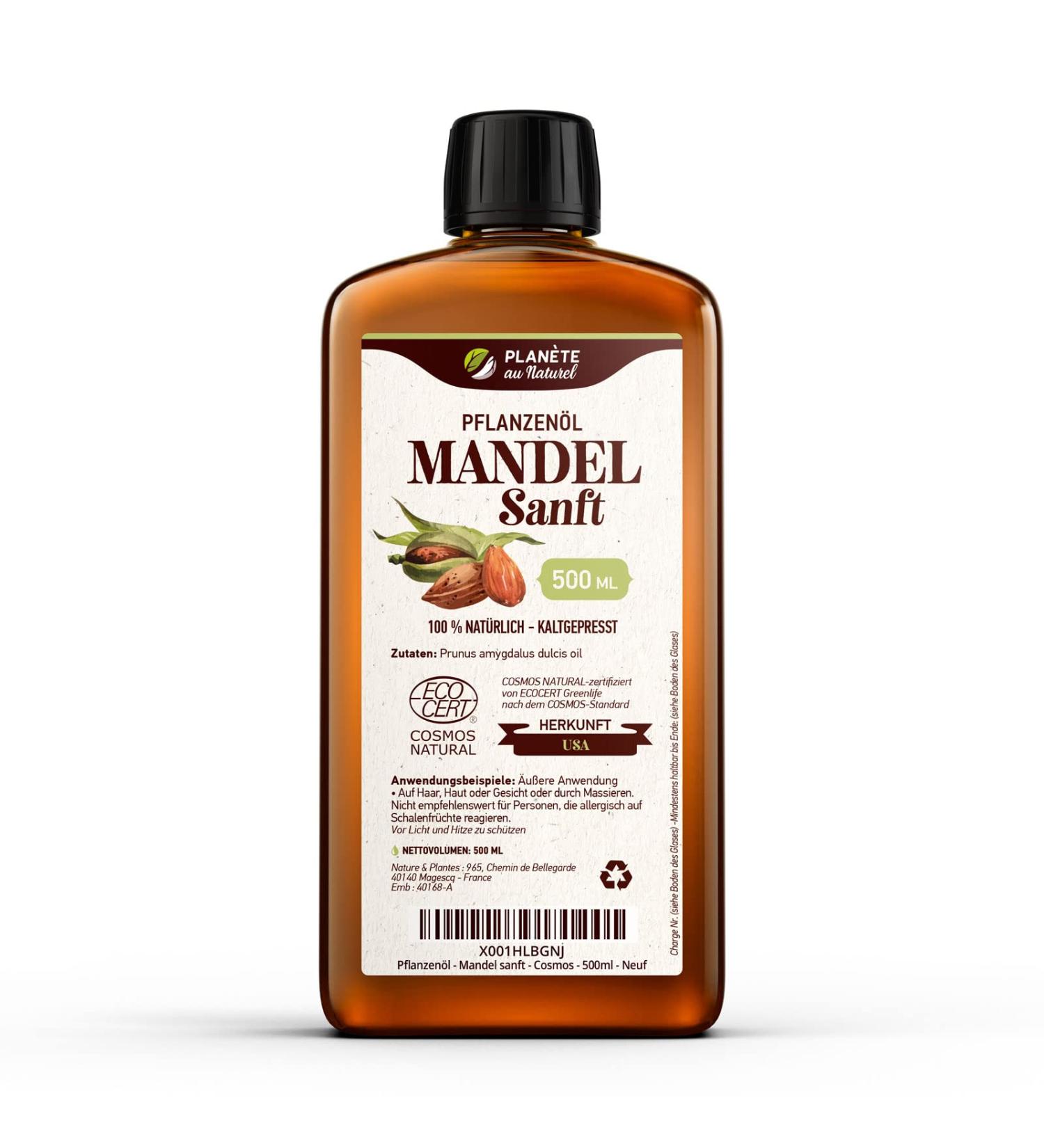 Sweet Almond Oil 500ml - 100% Pure Natural & Cold Pressed