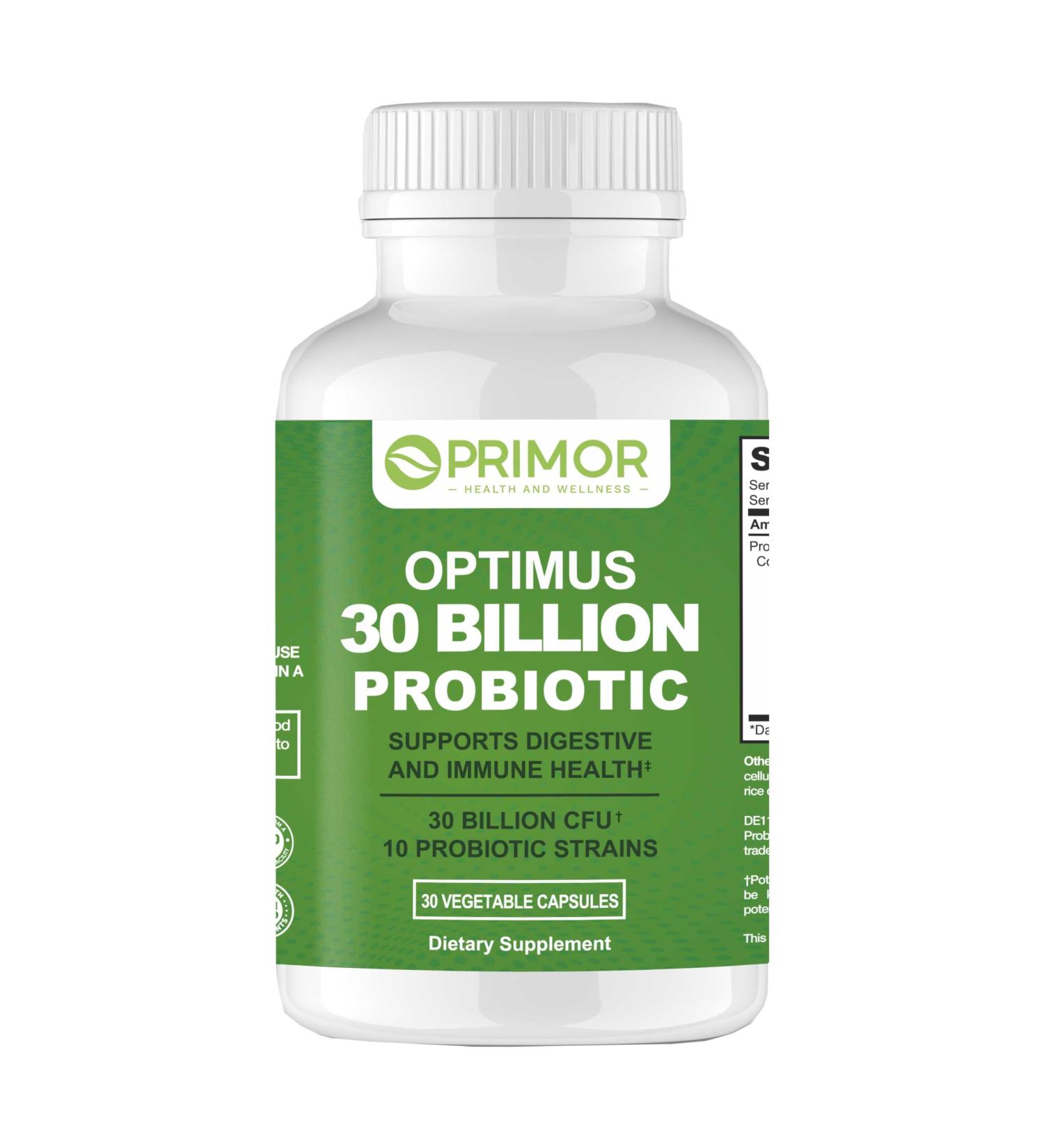 OPTIMUS WEIGHT 30 Billion Probiotics 10 Strains | Vegan Non-GMO | Healthy Gut - Supports Digestive Occasional Constipation Diarrhea Gas & Bloating. for Women & Men | 30 Count - Buy Online on GoSupps.com