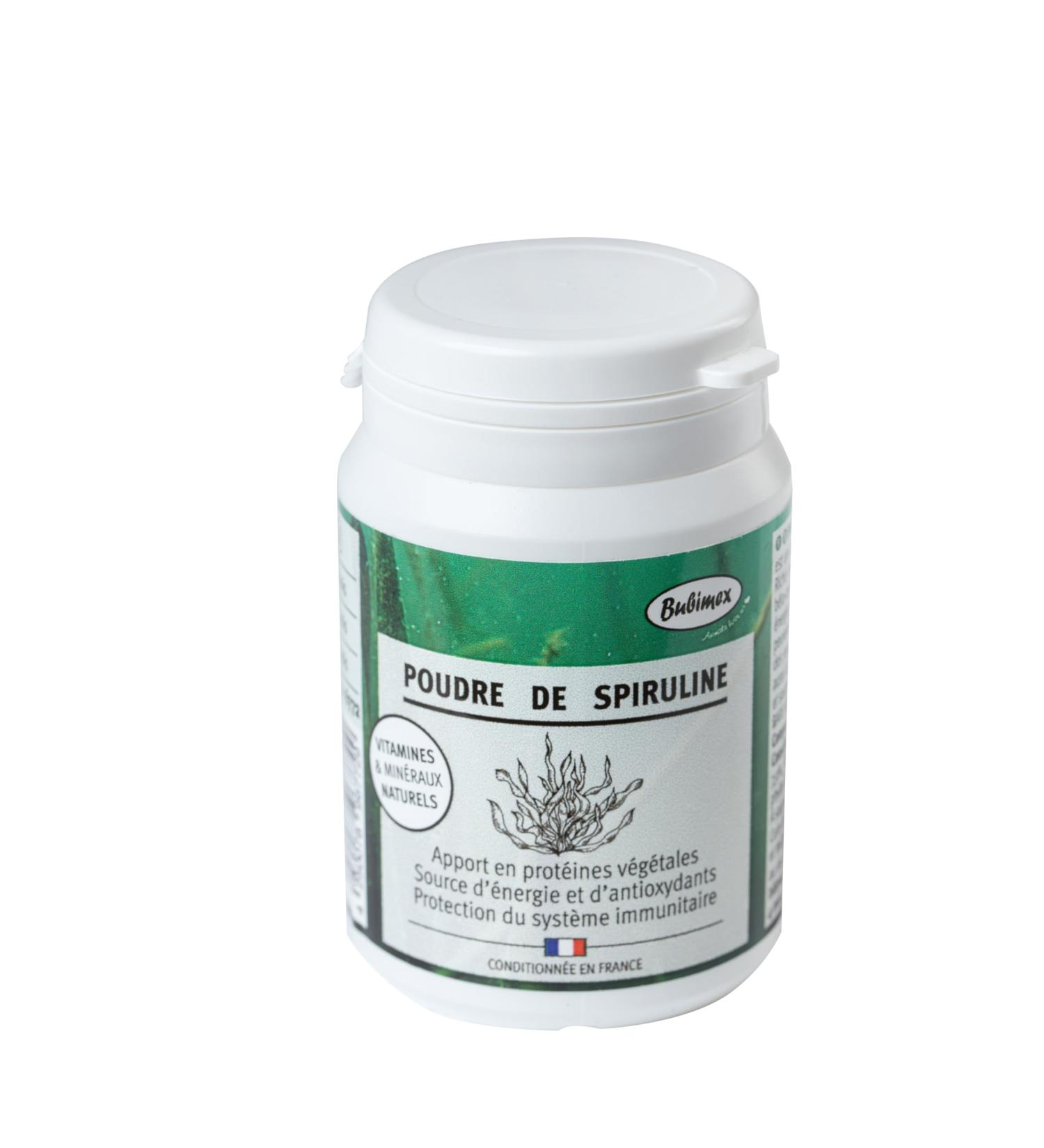 Bubimex - Spirulina Powder - 100% Natural Food Supplement for Dogs and Cats - Rich in Vitamins and Minerals - Energy Supply Support for Metabolism and the Immune System - 60g