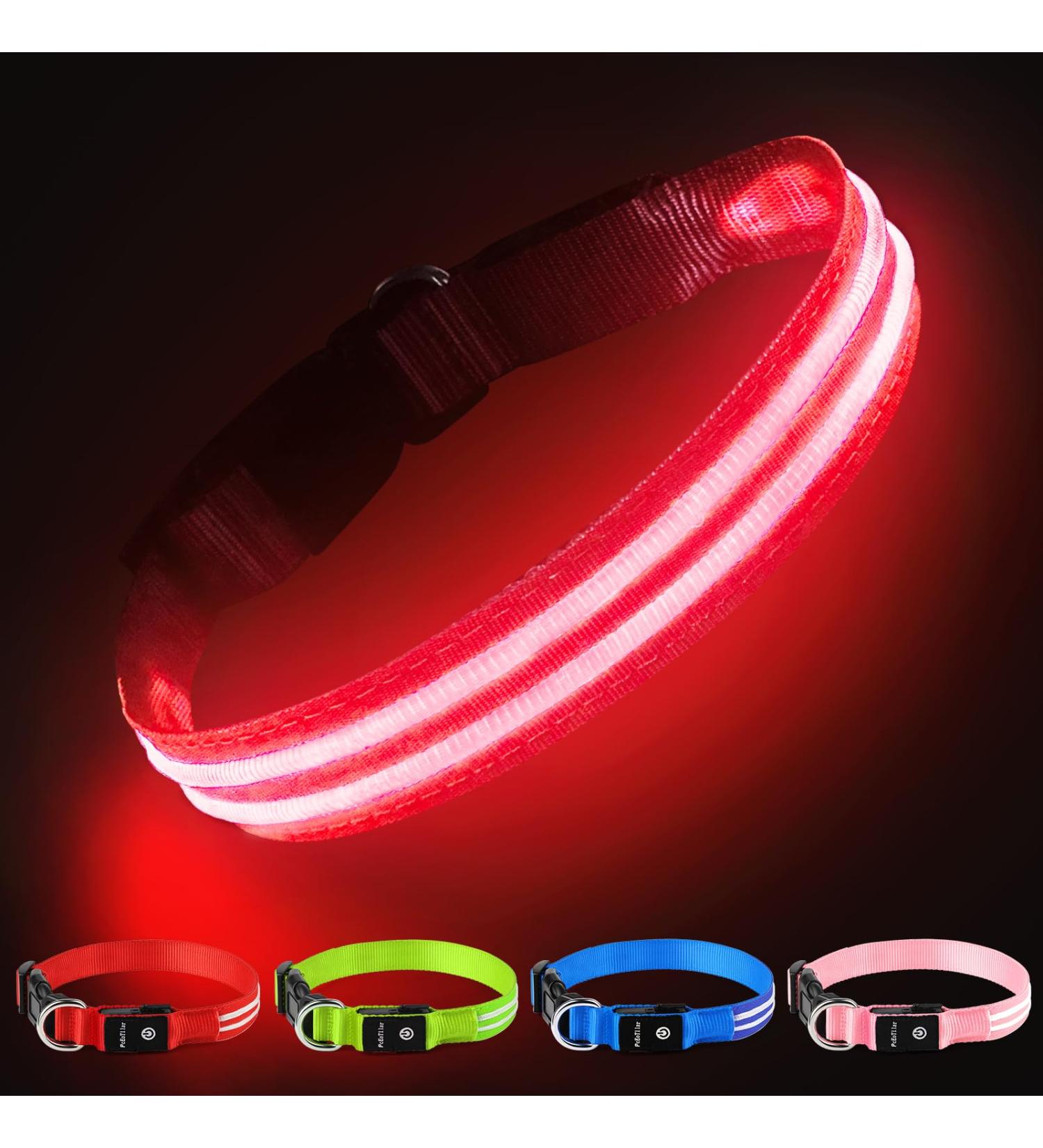 Buy Waterproof Luminous Dog Collar - Adjustable LED Flashing Light for Small & Medium Dogs | Enhanced Night Visibility (Red 28-40cm) - Buy Online on GoSupps.com