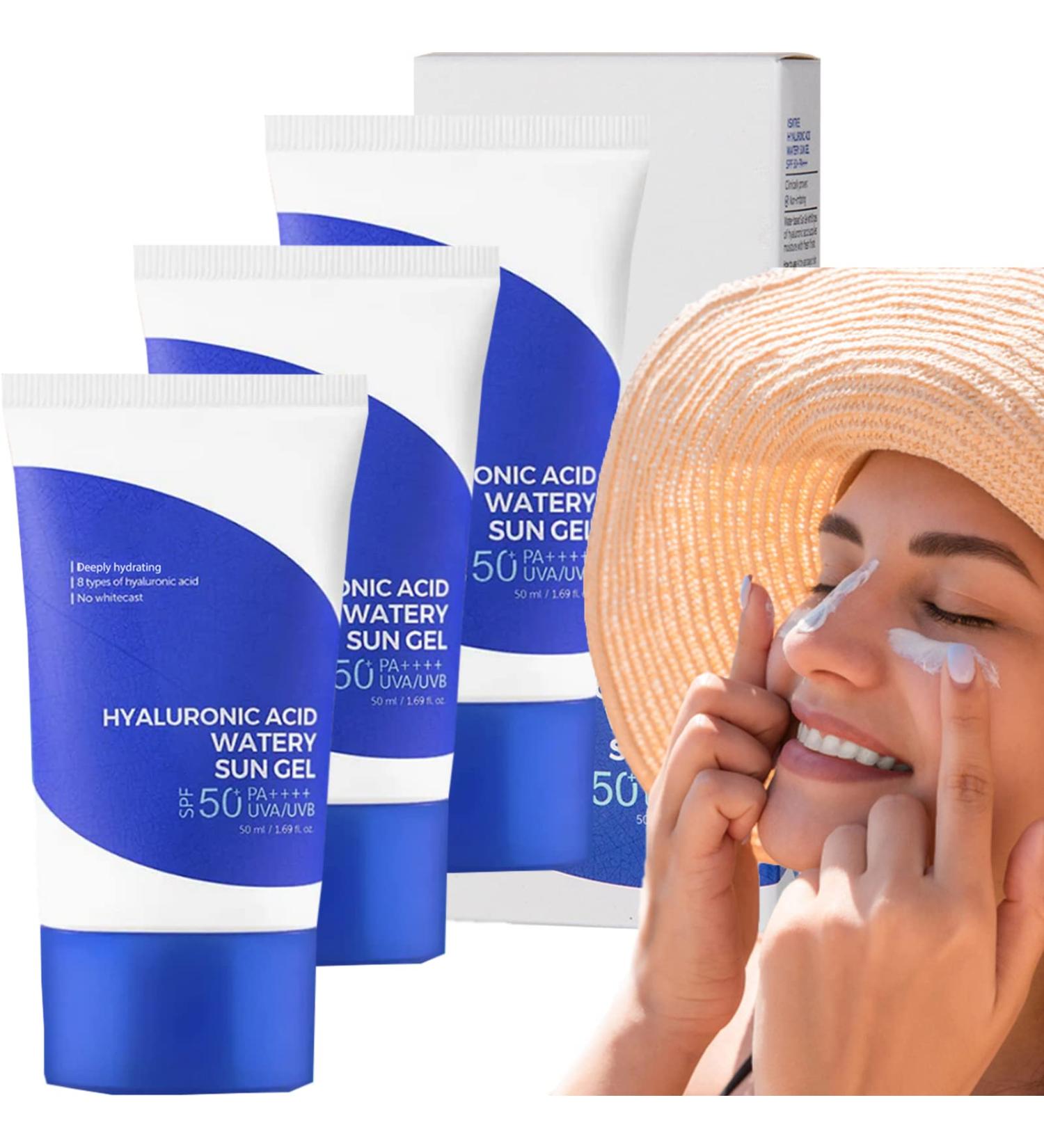Hyaluronic Acid SPF+++++ Watery Sun Gel 50ml - 3 Pack - For All Skin Types - Buy Online on GoSupps.com