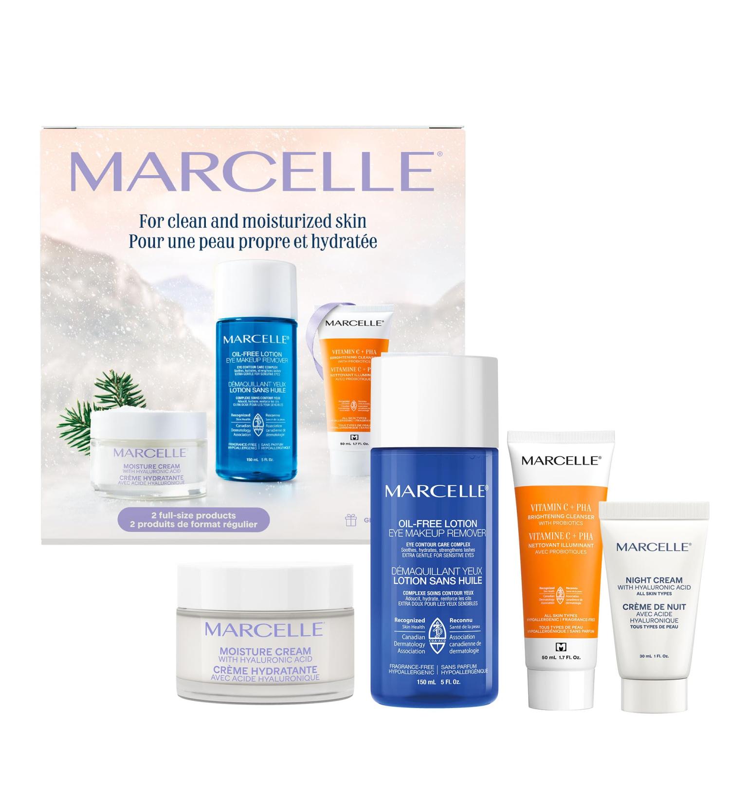 Marcelle Moisture Essentials Holiday Gift Set Cleansing & Moisturizing Skin Care Routine for All Skin Types Hypoallergenic Fragrance-Free Paraben-Free Cruelty-Free - Buy Online on GoSupps.com