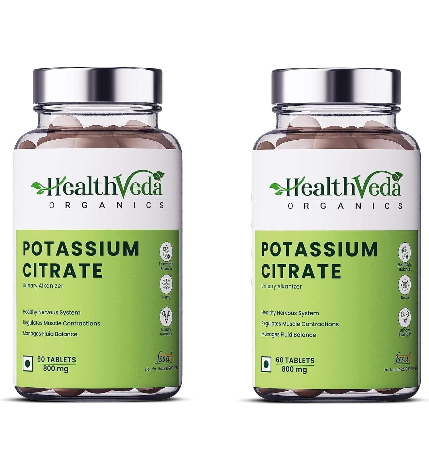 Generic (Pack of 2) HVO Potassium Citrate 800mg (60 Veg Tablets) 100% Herbal with Known Side Effects - by pharmacylife - Buy Online on GoSupps.com