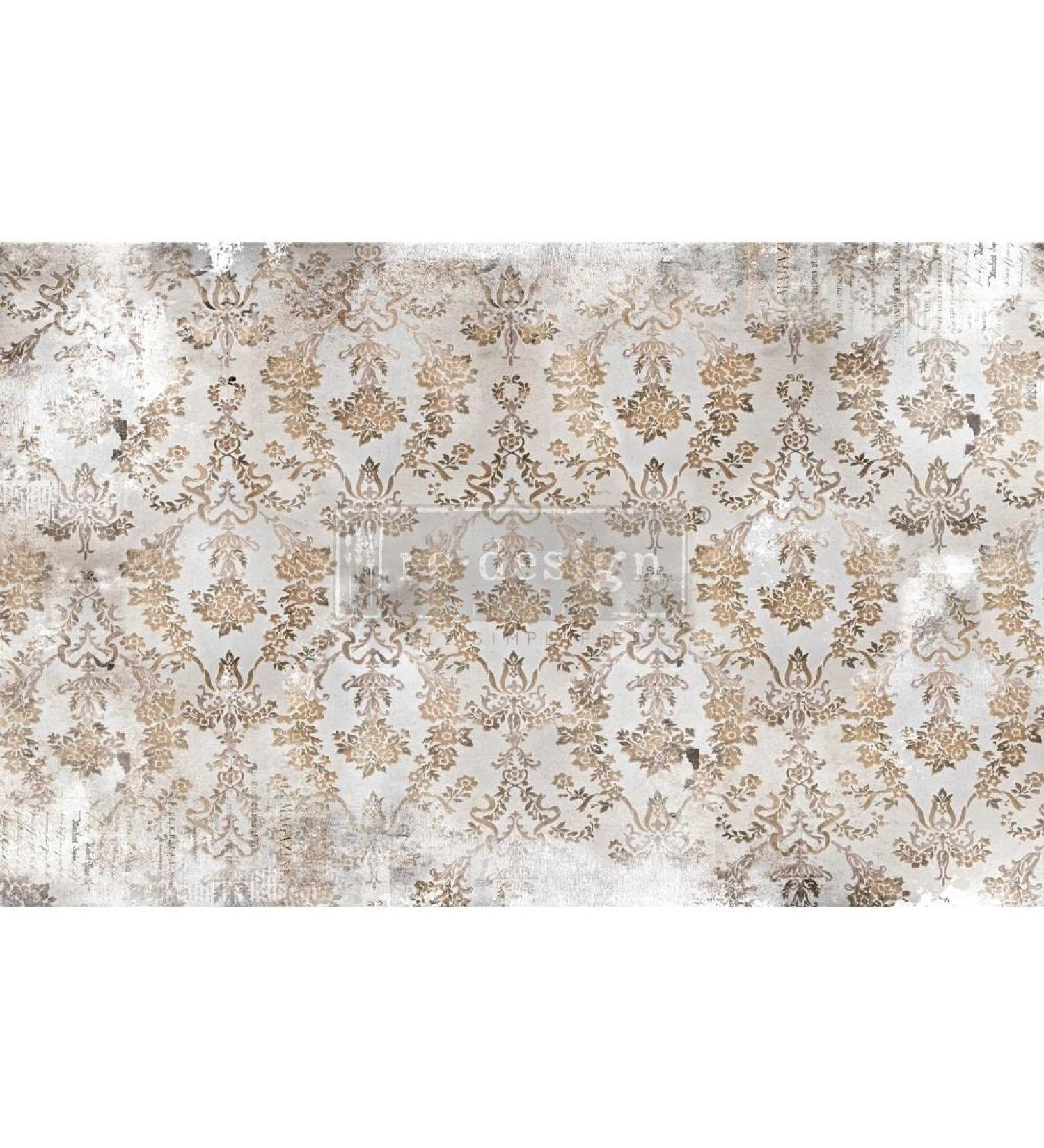 Prima Re-Design Decoupage Decor Tissue Paper 19x30-Washed Damask-REDTP-47742 Redesign D cor's Day Decorations Valentine Gifts Easter Day Decorations Kids Gifts Mother Valentines Day Gift