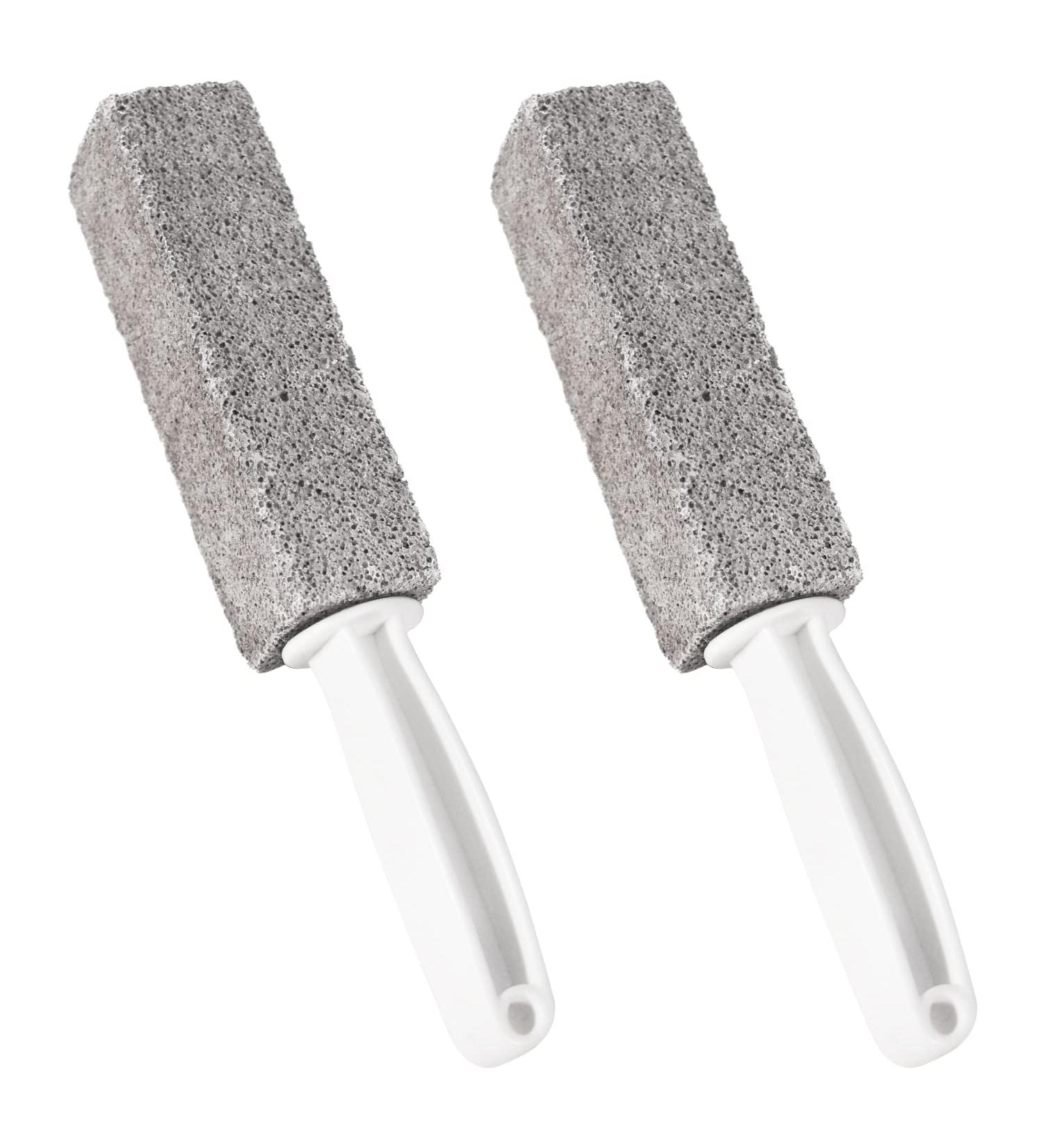 2 Pack Pumice Stone Toilet Bowl Cleaning Stick with Handle Powerfully Cleans Away Limescale Stain Hard Water Rings Calcium Buildup Iron and Rust Remover for Tile/Bath-tub/Kitchen/Household Grey - Buy Online on GoSupps.com