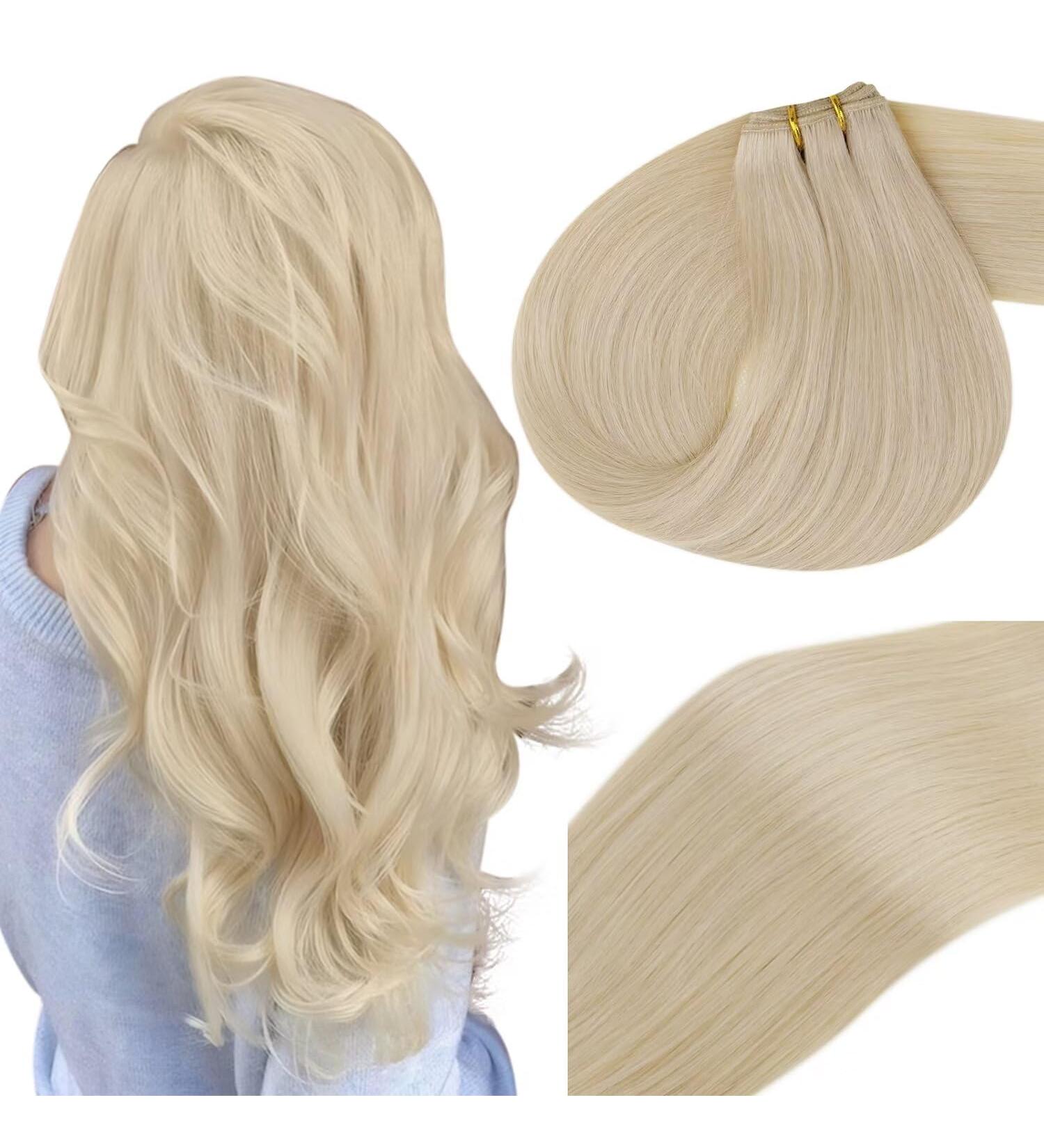 Vivien Real Hair Extensions - 50cm Remy Blonde Tressen #613 | 100g Luxury Hair Extensions - Buy Online on GoSupps.com