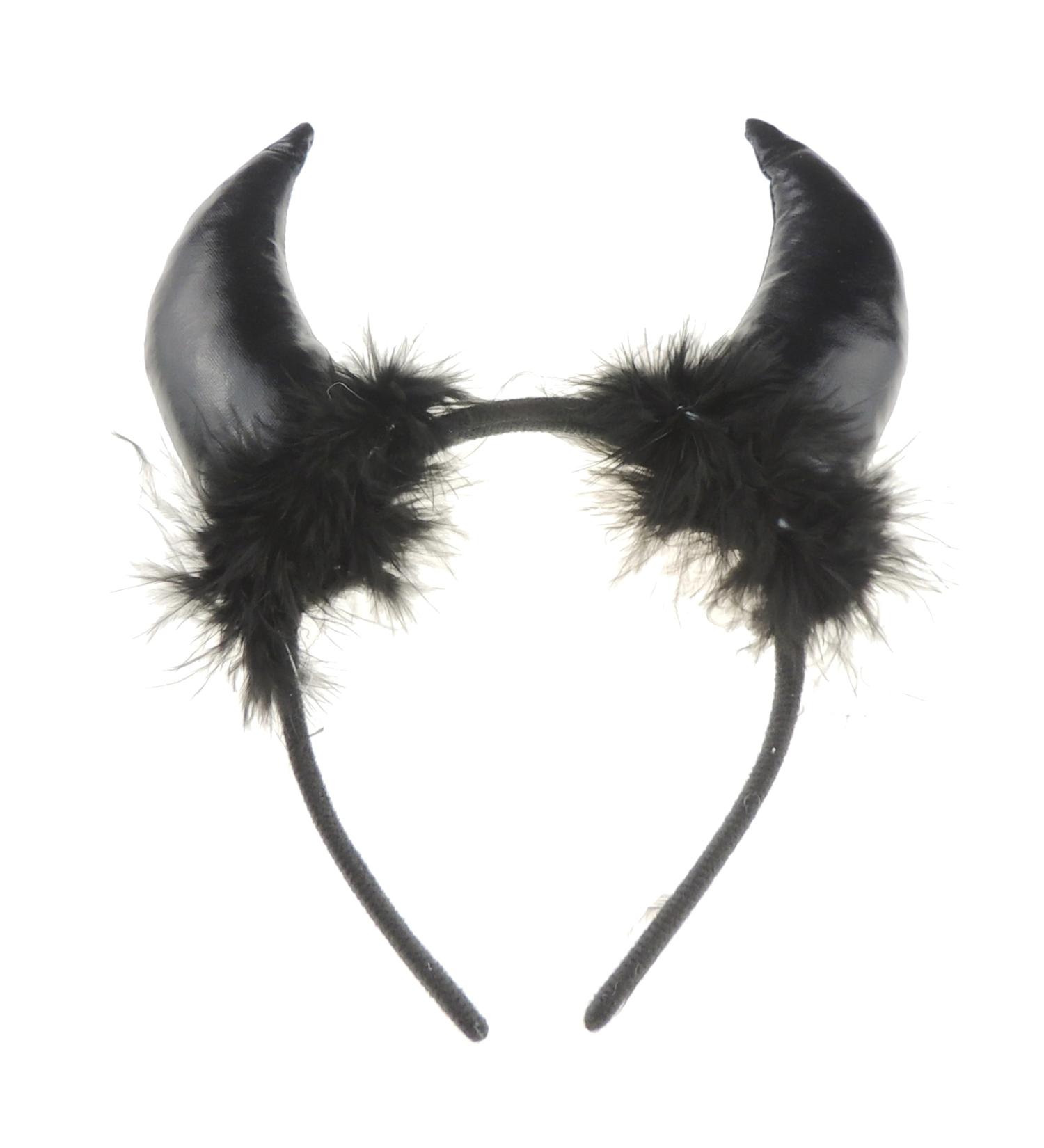 Glamour Girlz Womens Mens Fancy Dress Up Party Role School Play Costume Hen Do Halloween Deely Deeley Bopper Animal Headband Hairband Hair Alice Band Goth Steampunk Satan Fluffy Devil Horns All Black