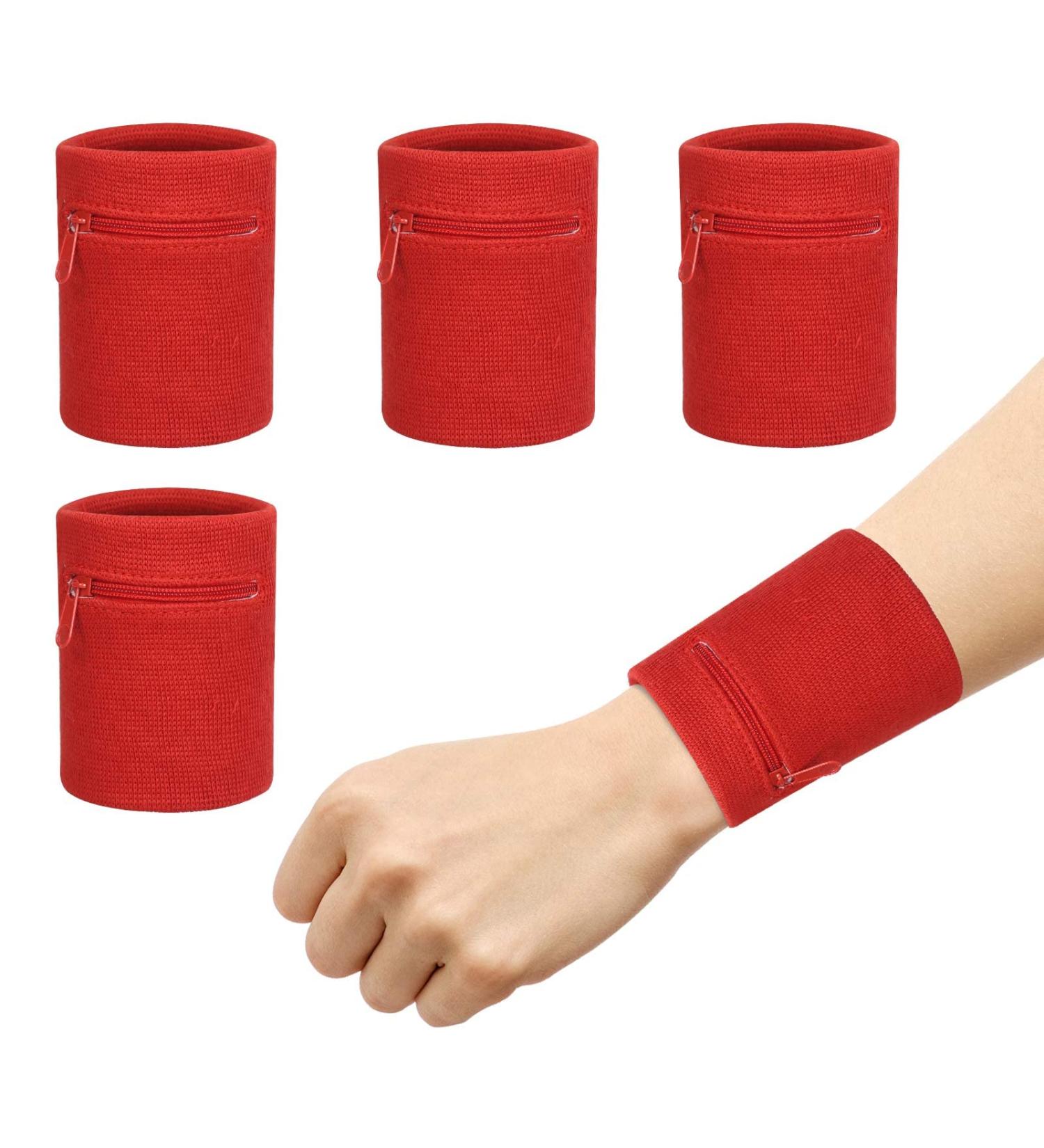 Buy Chala 4-Stk Welding Band Wrist Set | Sports Arm Bands with Zip Pocket for Fitness Running Cycling & Basketball - International Shipping Available - Buy Online on GoSupps.com