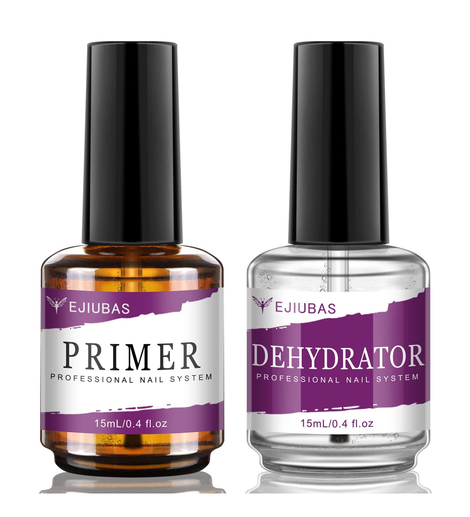 Ejiubas Nail Primer 15ML - Professional Natural Nail Prep Dehydrator for Long-Lasting Acrylic Nails - Buy Online on GoSupps.com