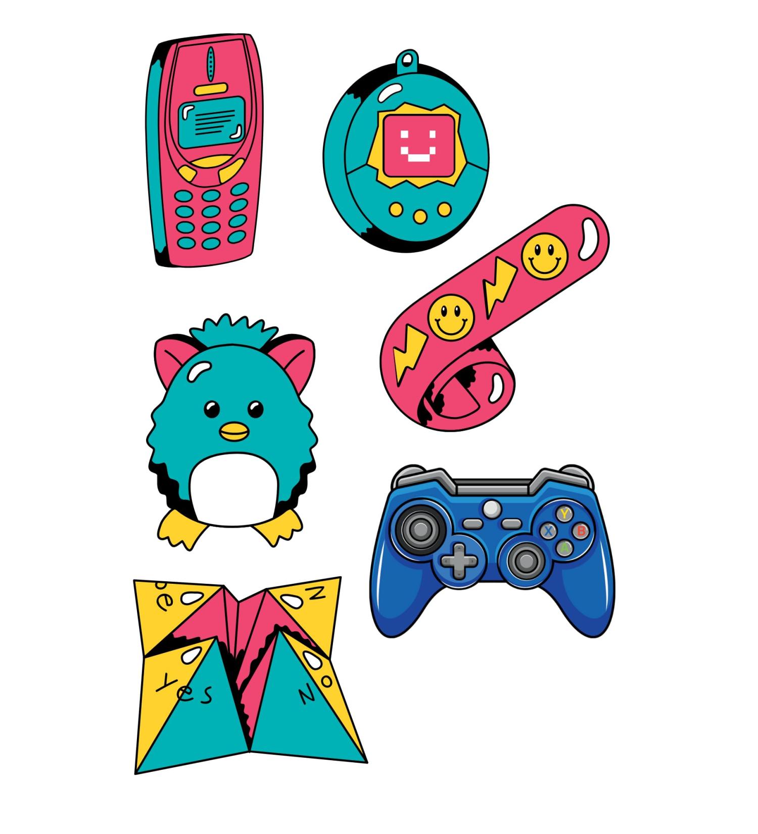 90s theme Cake topper Cake decorations A4 Sheet Wafer/Icing UNCUT (Wafer card) (wafer card)