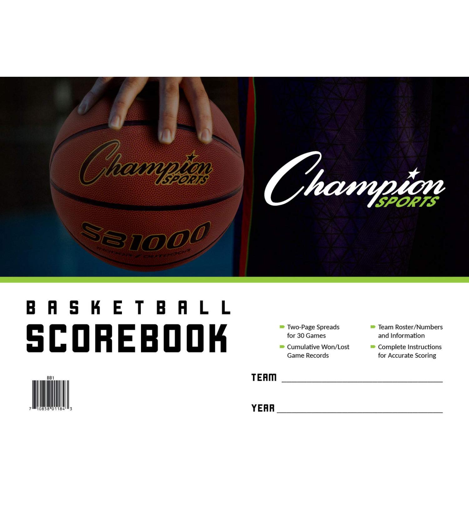 Champion Sports Unisex BB1 Coach and Referee Scorebook - White - 30 Games - Buy Online on GoSupps.com