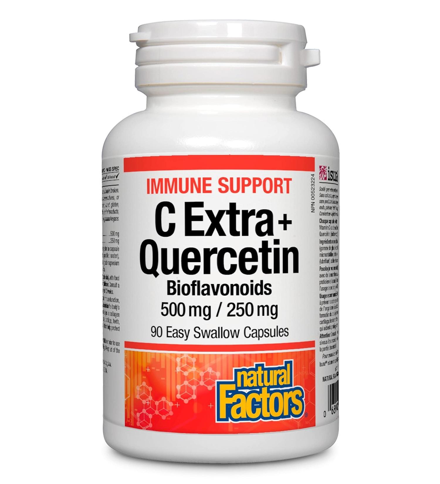 Natural Factors - Vitamin C Extra 500 mg with Quercetin 250 mg 90 Capsules - Buy Online on GoSupps.com