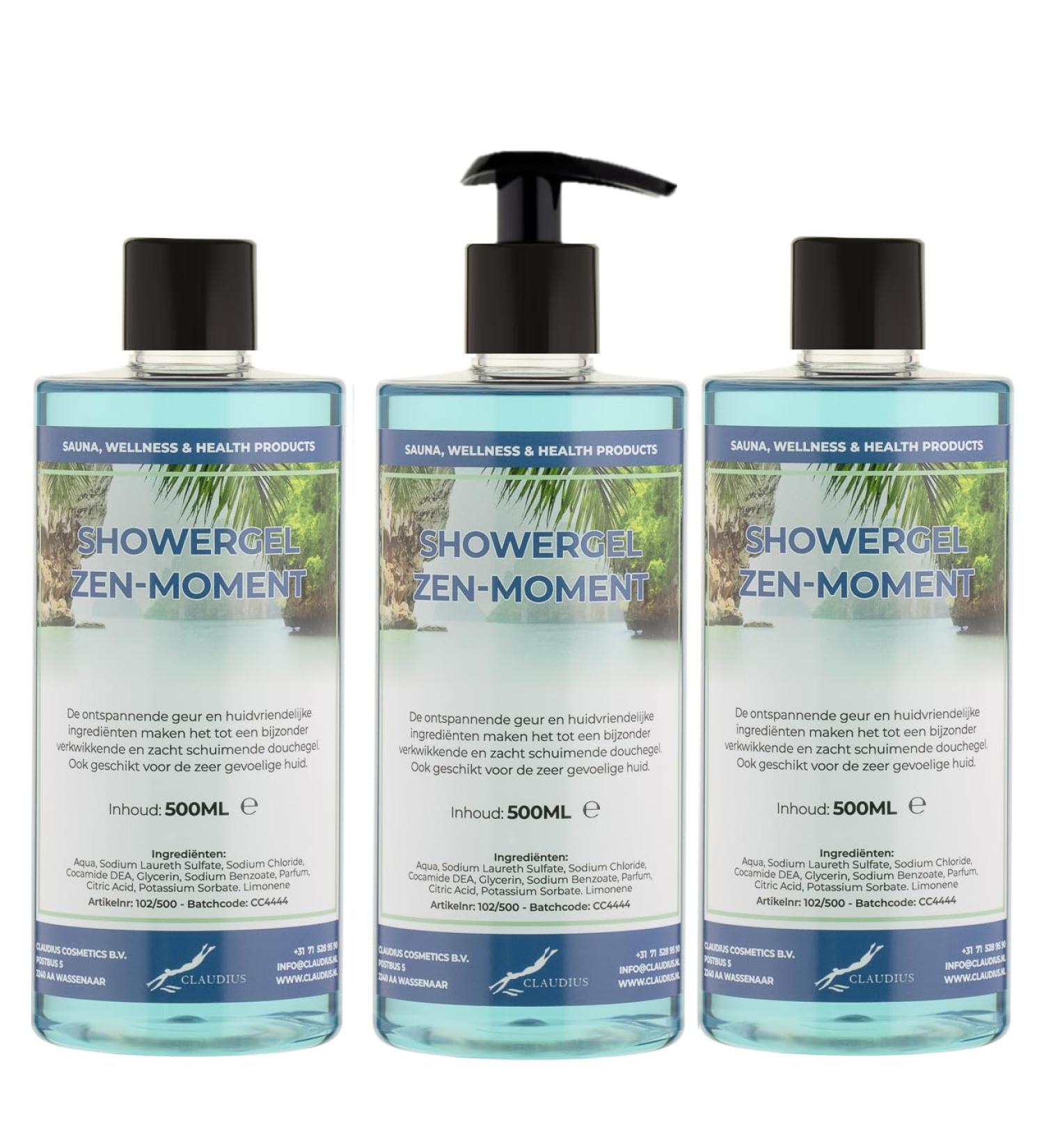 Claudius Shower Gel Zen Moment 500 ml set of 3 pieces with free pump Showergel