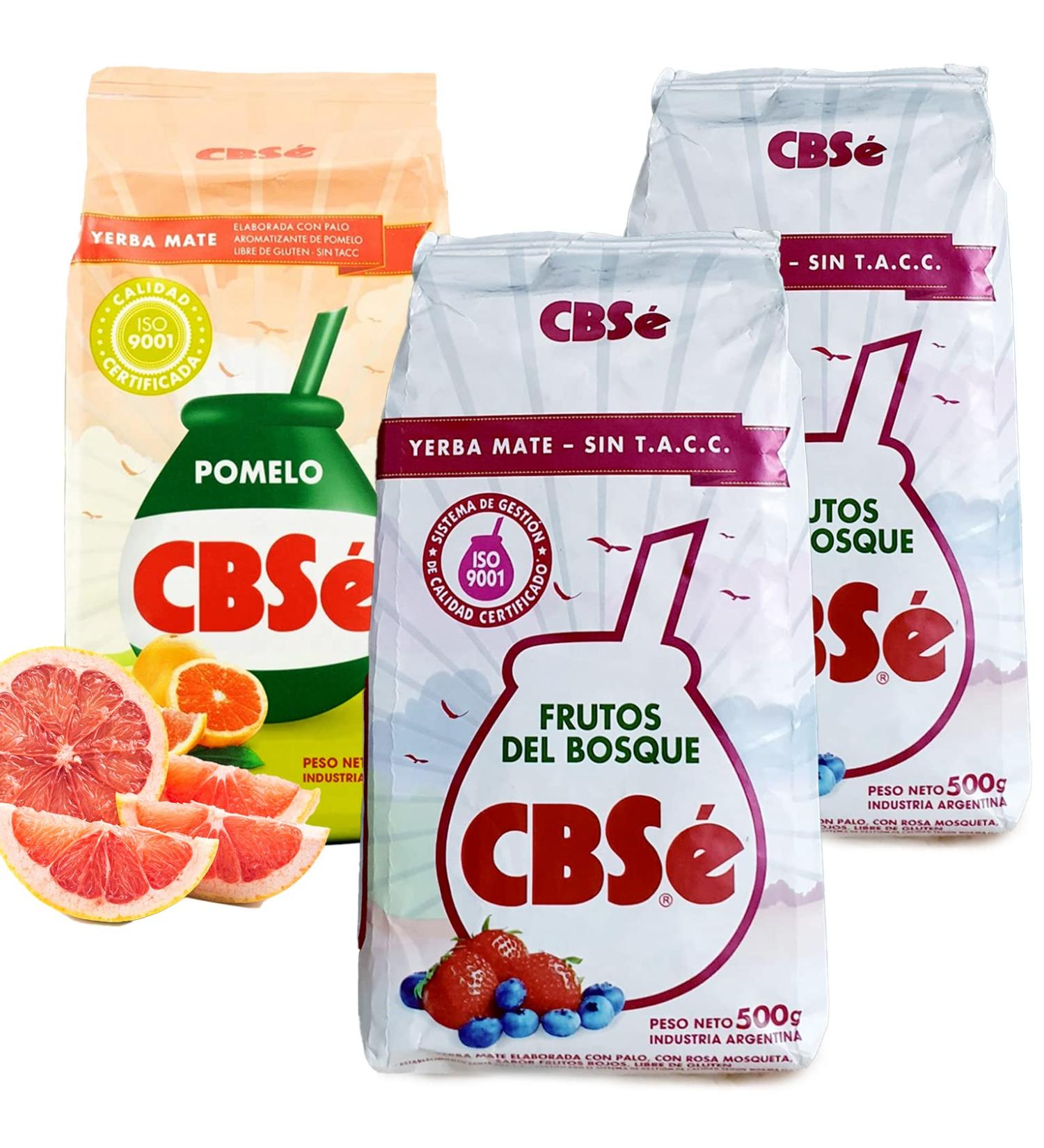 CBS Yerba Mat Fruits de la For t 2x0.5 kg + CBS Yerba Mat Pamplemousse 0.5 kg |Th mat d'Argentine | Boisson revigorante et nergisante - Buy Online on GoSupps.com