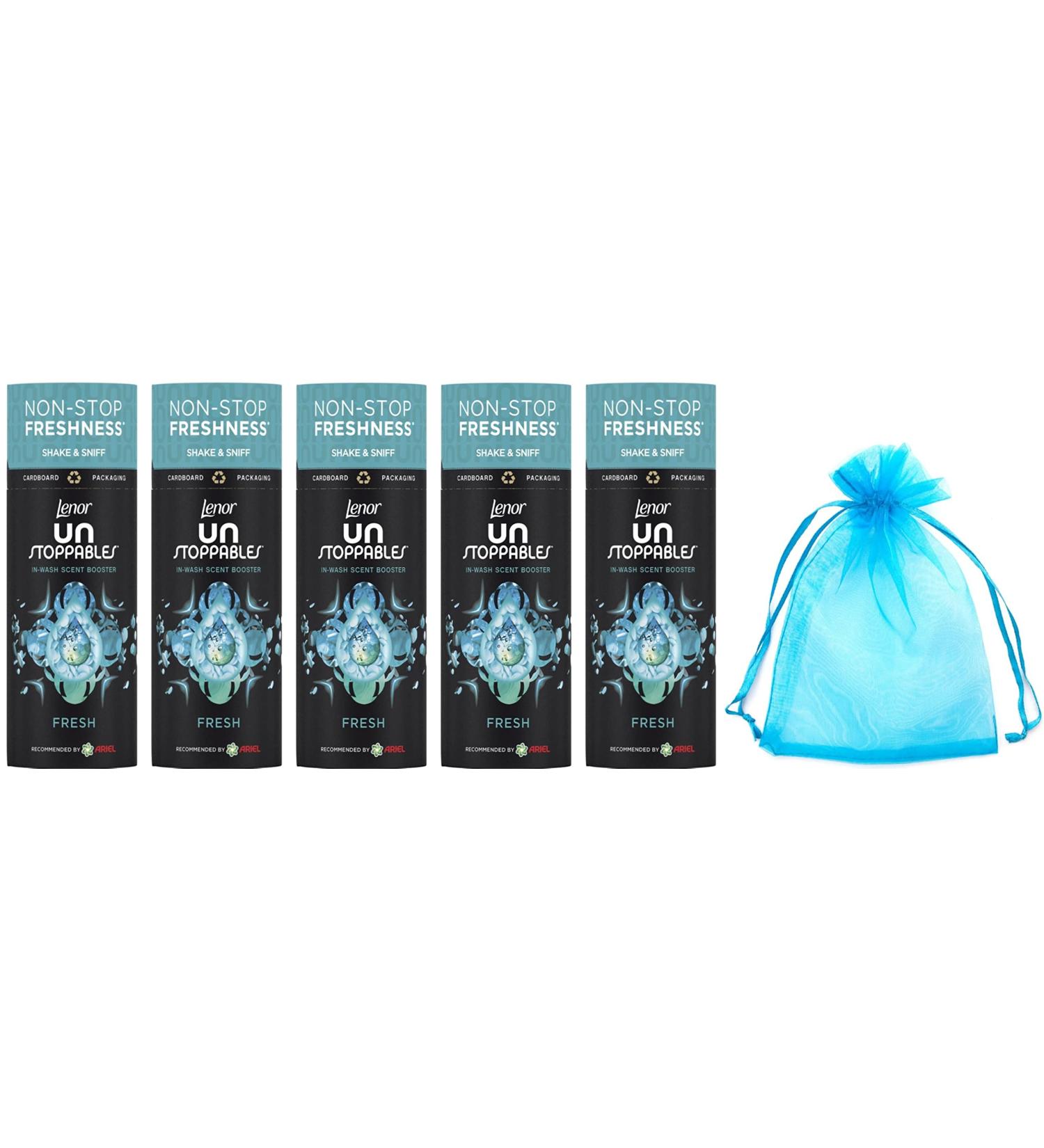 Lenor Unstoppables Laundry Perfume in-Wash Scent Booster Beads 176gr Fresh Scent 5Pk + Our Gift for You: Organza Bag Size: 9 x 7 x 0.1 cm - Buy Online on GoSupps.com