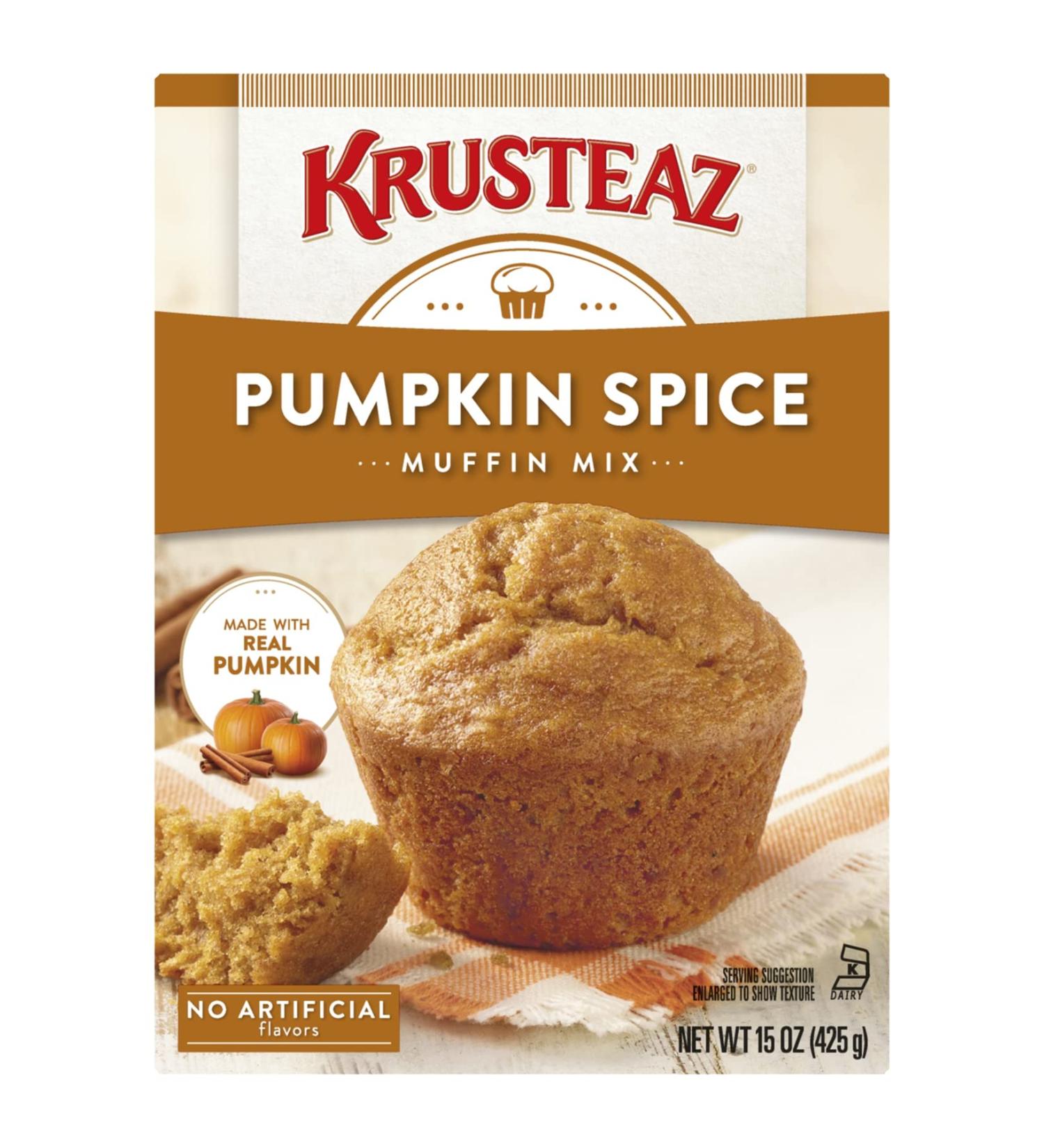 Krusteaz Pumpkin Spice Muffin Mix 15 OZ Box - Pack of 3 | Premium Quality Ingredients - Buy Online on GoSupps.com