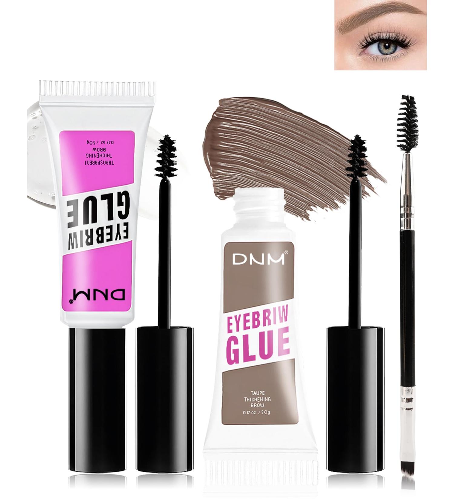 Eyebrow Gel Set with Brow Tool-Waterproof Taupe Tinted Eye Brow Gel & Clear Brow Setting Glue Longlasting Brow Tinting Gel Brow Filler for Eyebrows Thanksgiving Eyebrow Makeup Gift Kit for Women-01+02 01# Transparent+02# Taupe - Buy Online on GoSupps.com
