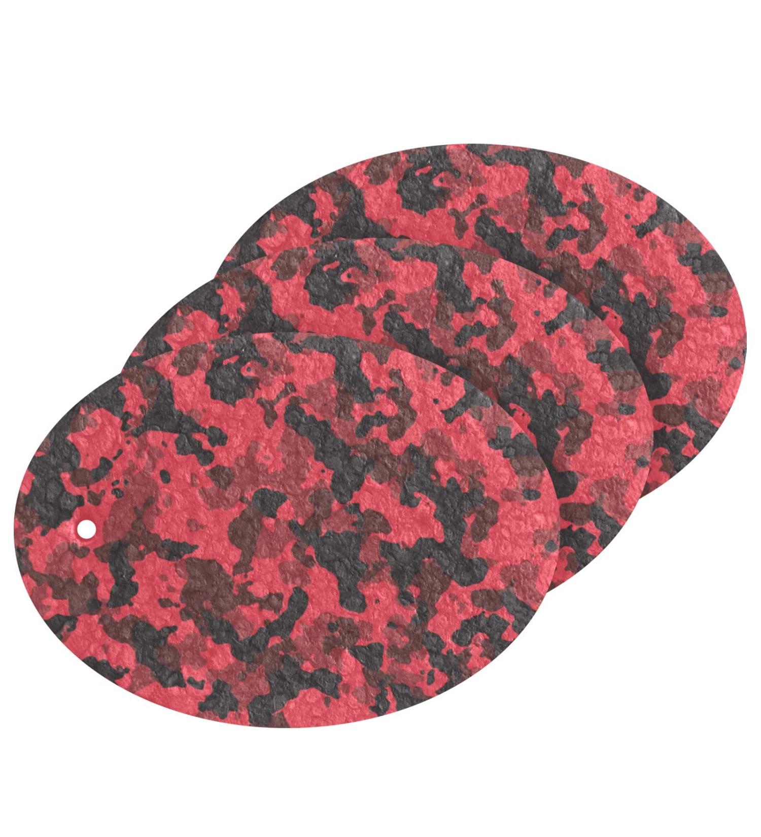 3-Pack Cleaning Kitchen Sponges Oval Red Urban Horizontal Camouflage Kitchen Cellulose Dishwashing Wood Pulp Cotton - Buy Online on GoSupps.com