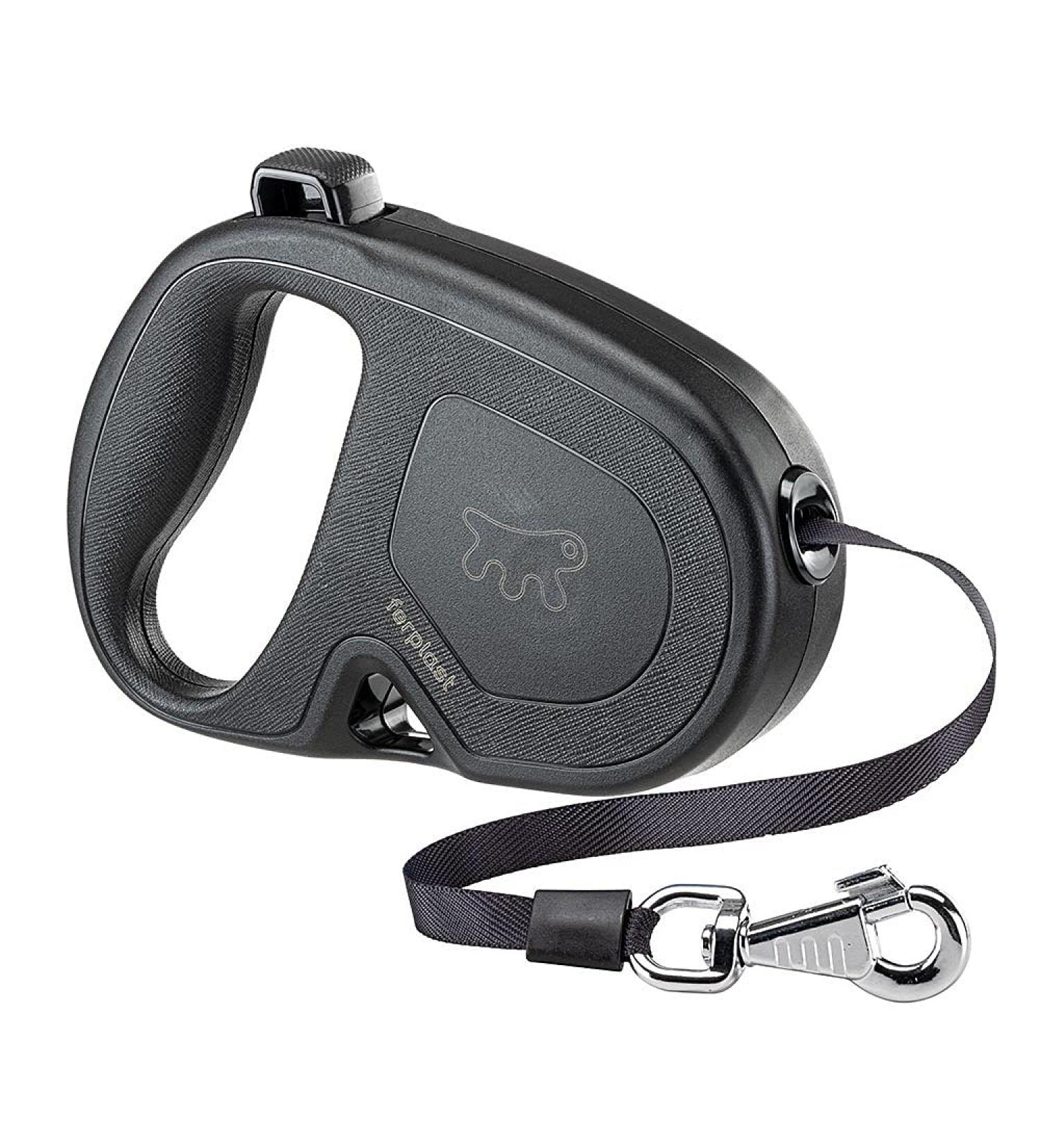 Ferplast Flippy One Dog Leash - Extendable Roller Leash for Large Dogs up to 50 kg | 5m Black Belt with Individual Locking Button - Buy Online on GoSupps.com