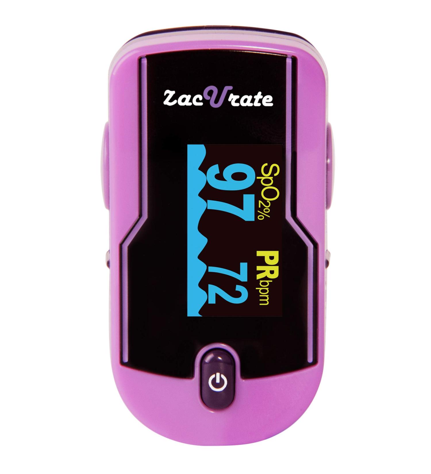Zacurate 500E Premium Fingertip Pulse Oximeter - Blood Oxygen Saturation Monitor with Silicone Cover Batteries & Lanyard | Mystic Purple - Fast International Shipping - Buy Online on GoSupps.com