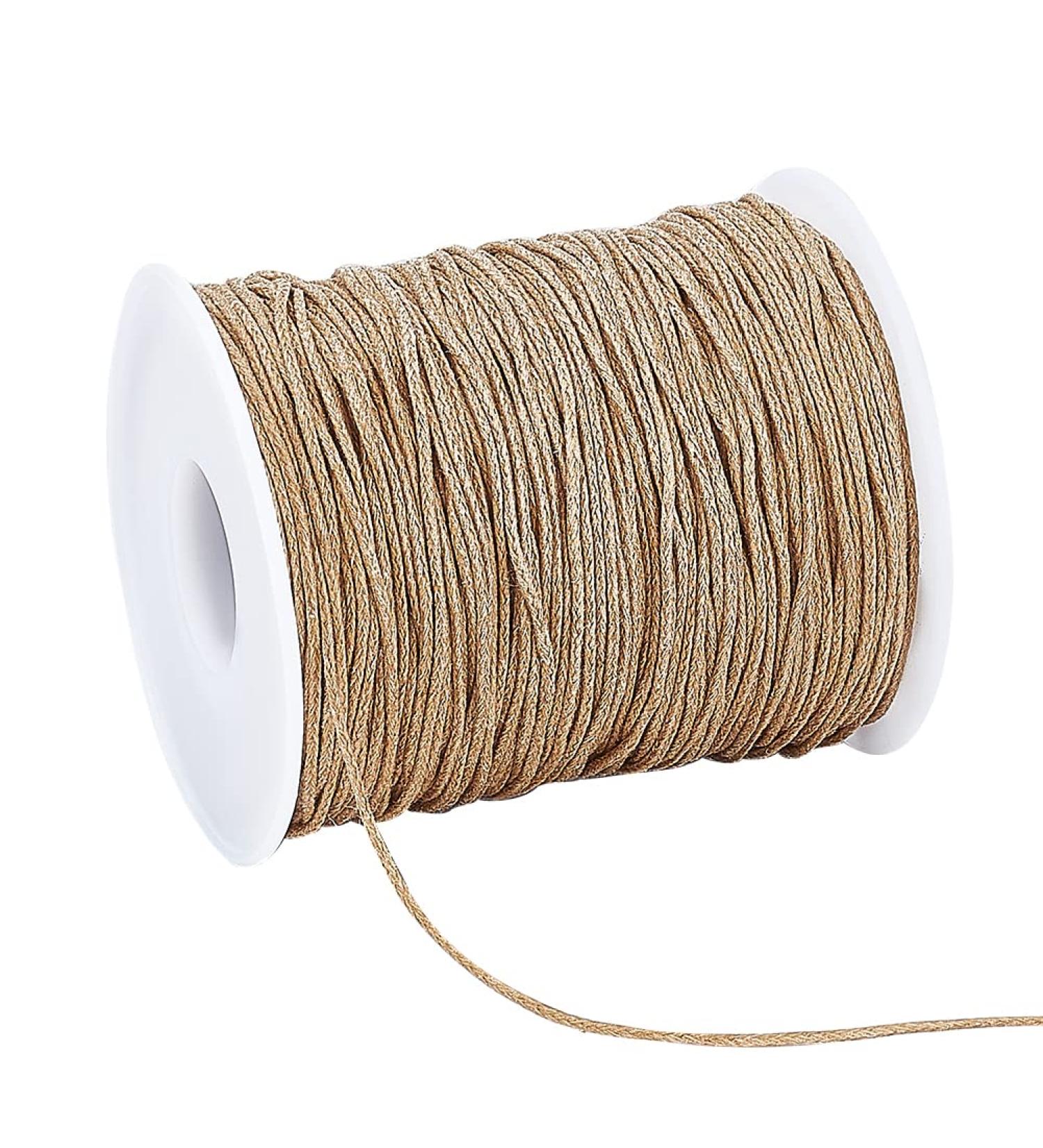 PandaHall 1mm Waxed Cotton Cord Thread - 100 Yards for Bracelet Necklace Making and Crafting - Burlywood - Buy Online on GoSupps.com