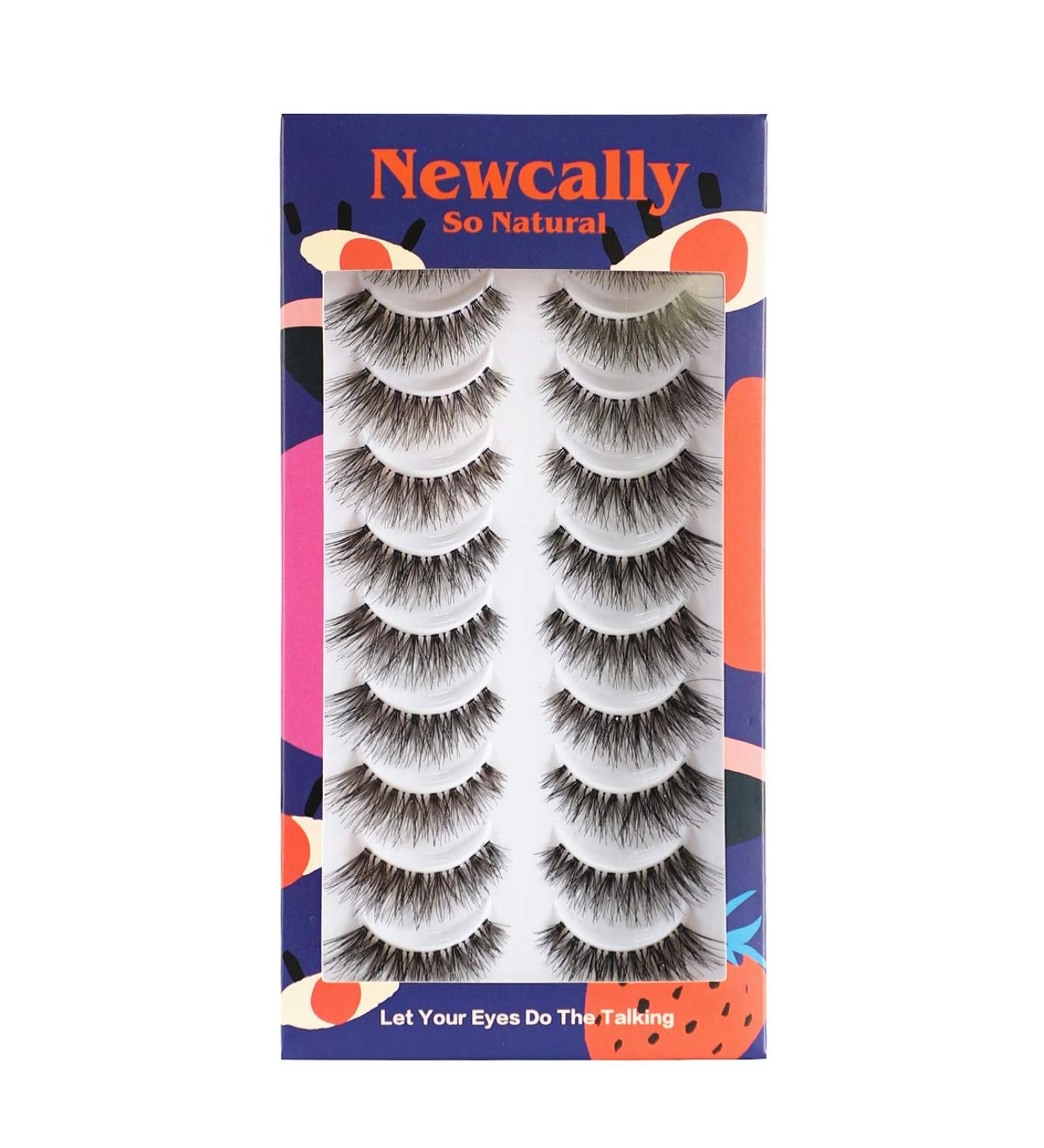 Newcally Natural Wispy Cat Eye False Eyelashes - Hand-Knotted Soft Light Volume Multipack - Buy Online on GoSupps.com