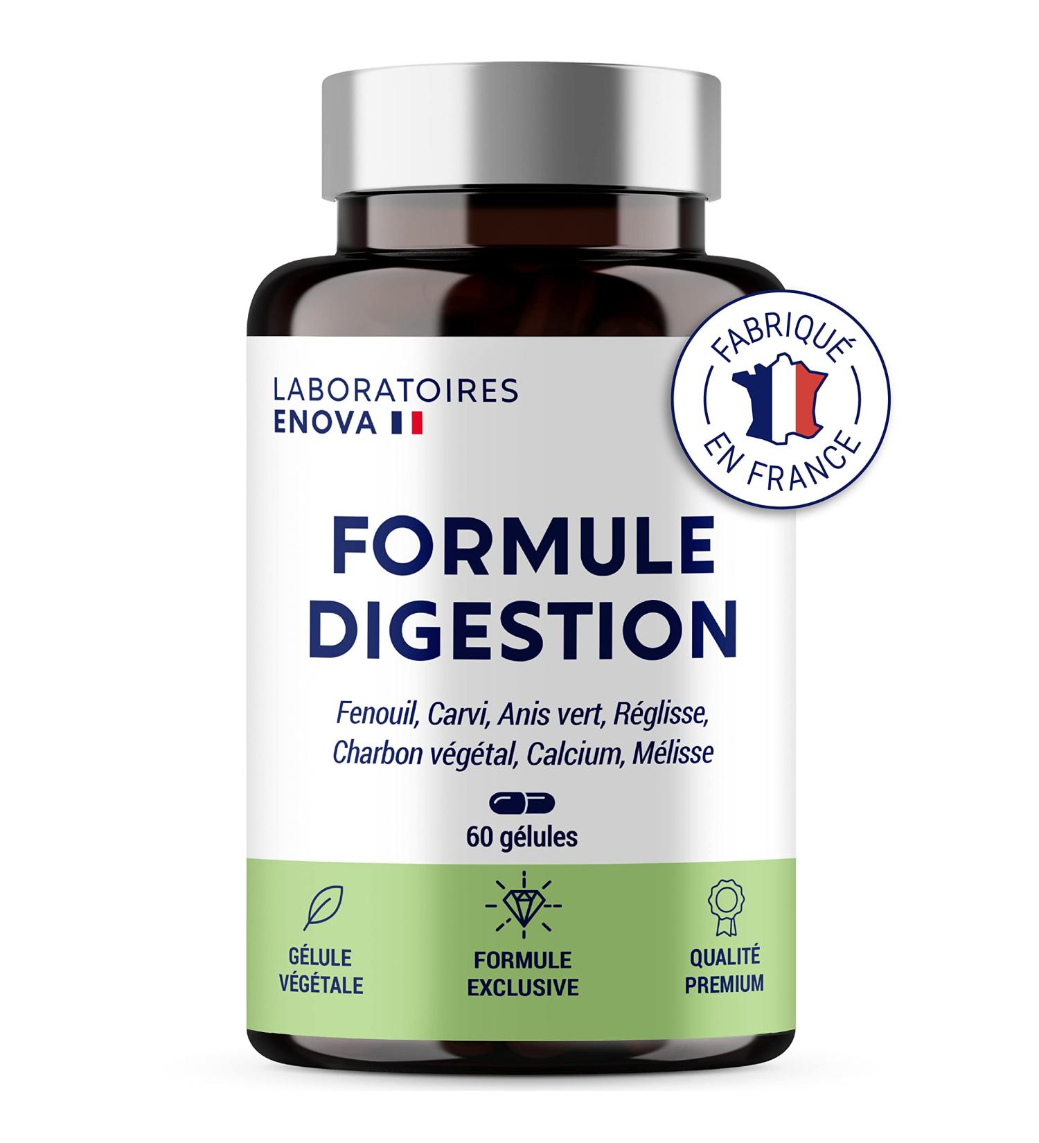 DIGESTION FORMULA | Digestion Transit Constipation Colon Detox | Fennel Caraway Green Anise Licorice Charcoal Melissa | 60 Capsules | Food Supplement | Made in France - Buy Online on GoSupps.com