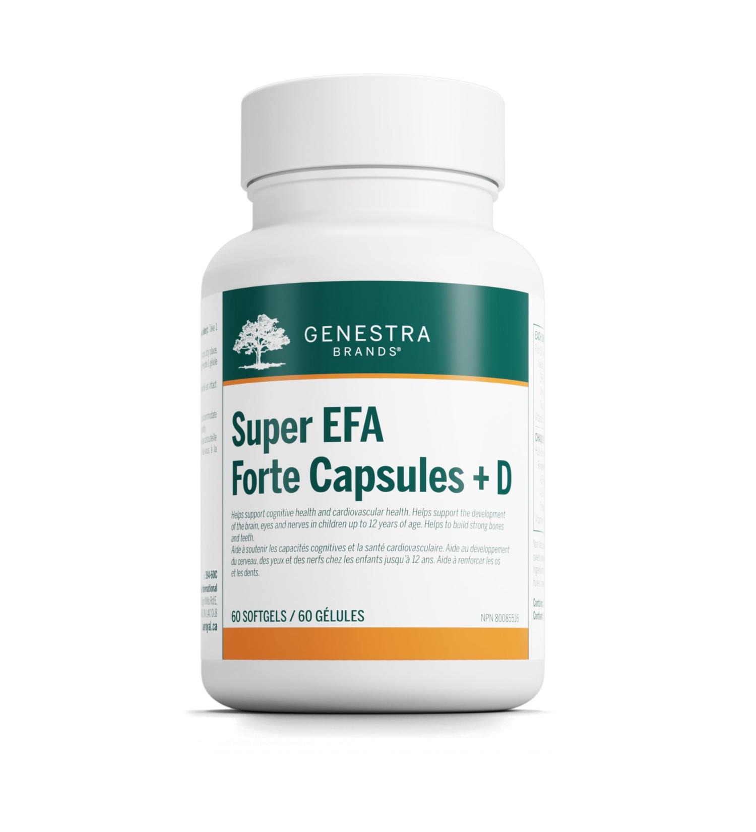 Genestra Brands - Super EFA Forte Capsules + D - Fish Oil Formula to Support Cognitive Cardiovascular and Joint Health - 60 Softgels - Buy Online on GoSupps.com