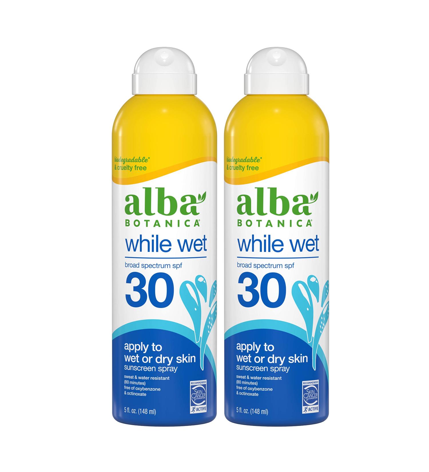 Alba Botanica Wet & Dry Skin Sunscreen Spray SPF 30 - 5 fl. oz. (Pack of 2) - Buy Online on GoSupps.com
