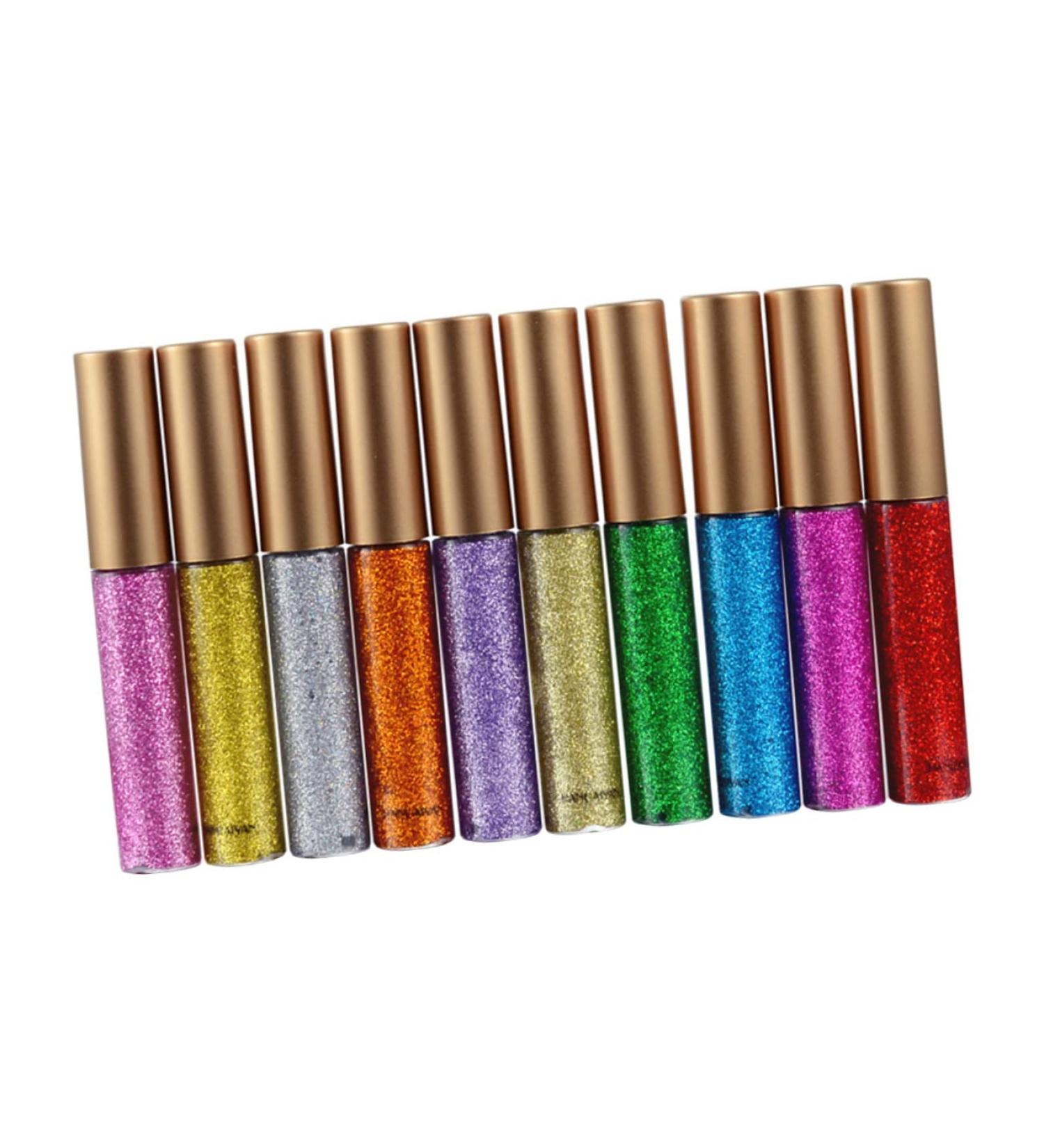 Healeved 10pcs Liquid Eyeliner Eyeshadow Eye Shadow Glitter Eyeliner Shinny Eyeliner - Buy Online on GoSupps.com