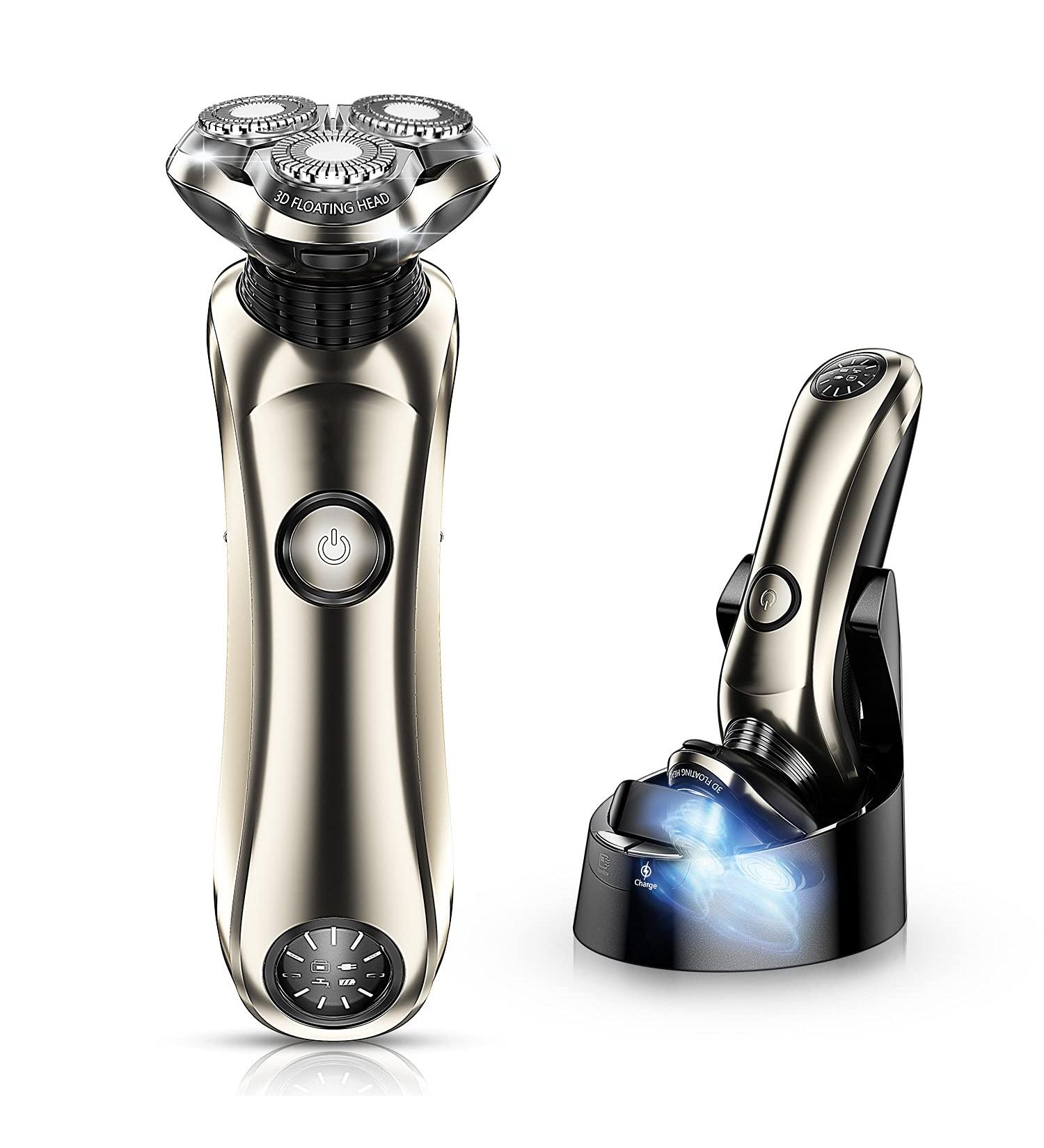 Cordless Wet/Dry Electric Shaver for Men | Rotary Razor with PopUp Trimmer | Waterproof & Fast Charging | LED Display - Buy Online on GoSupps.com