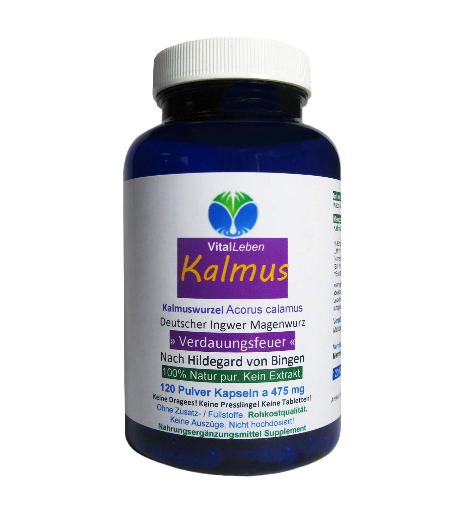 Buy Kalmus Root Powder Capsules for Digestive Health | Ayurvedic & Hildegard von Bingen Formula | 120 Natural Capsules - Improve Metabolism & Digestion - Buy Online on GoSupps.com