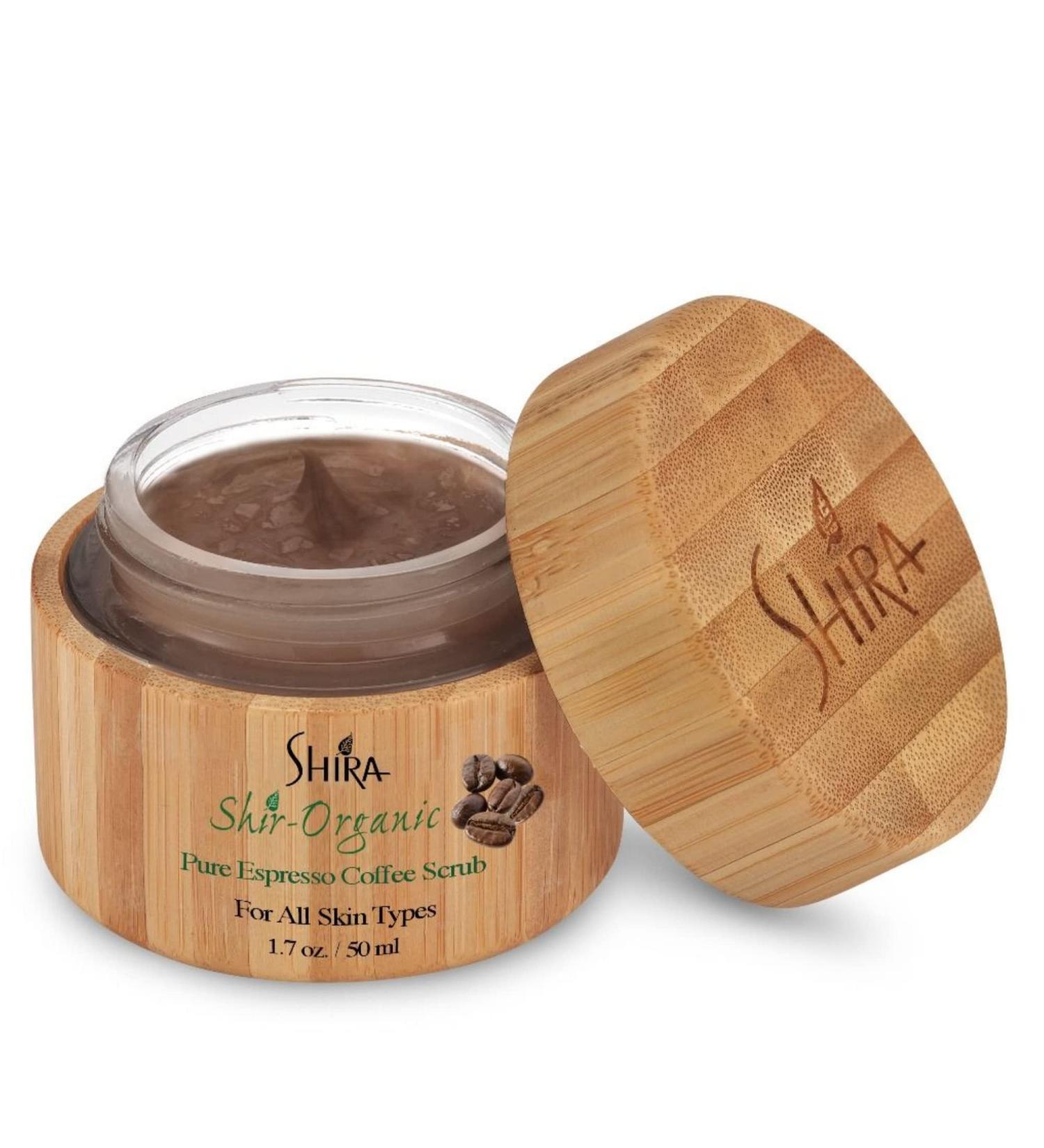 Shira Organic Pure Espresso Coffee Scrub - Exfoliate Face Reduce Wrinkles & Fine Lines Skin Rejuvenation for Men & Women (15ML - Buy Online on GoSupps.com