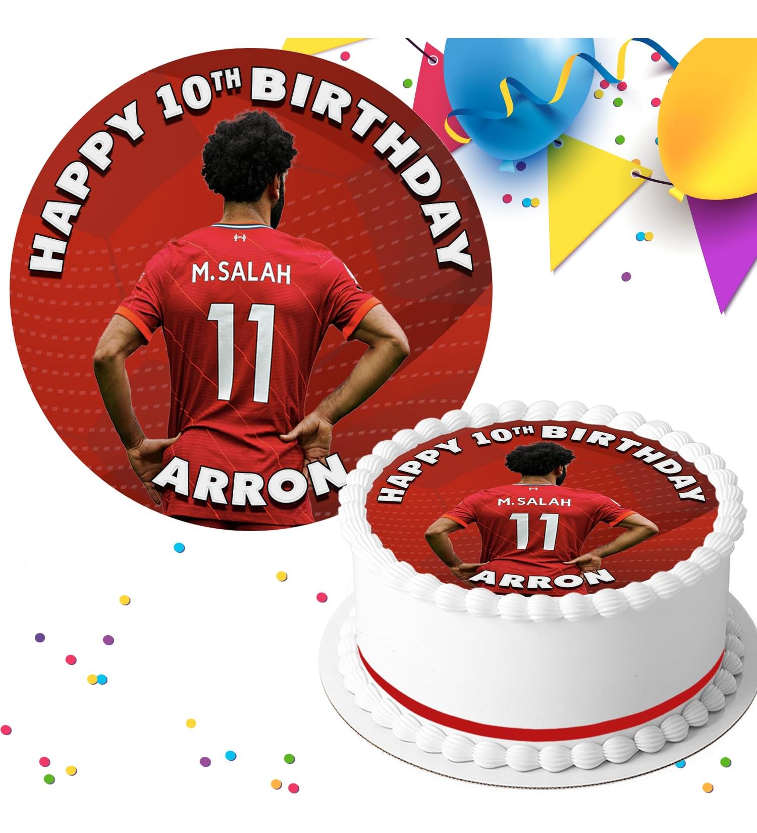 FOOTBALL FAVOURITE PLAYER BIRTHDAY PERSONALISED 7.5 INCH EDIBLE ICING CAKE TOPPER DECORATION FB100 - Buy Online on GoSupps.com