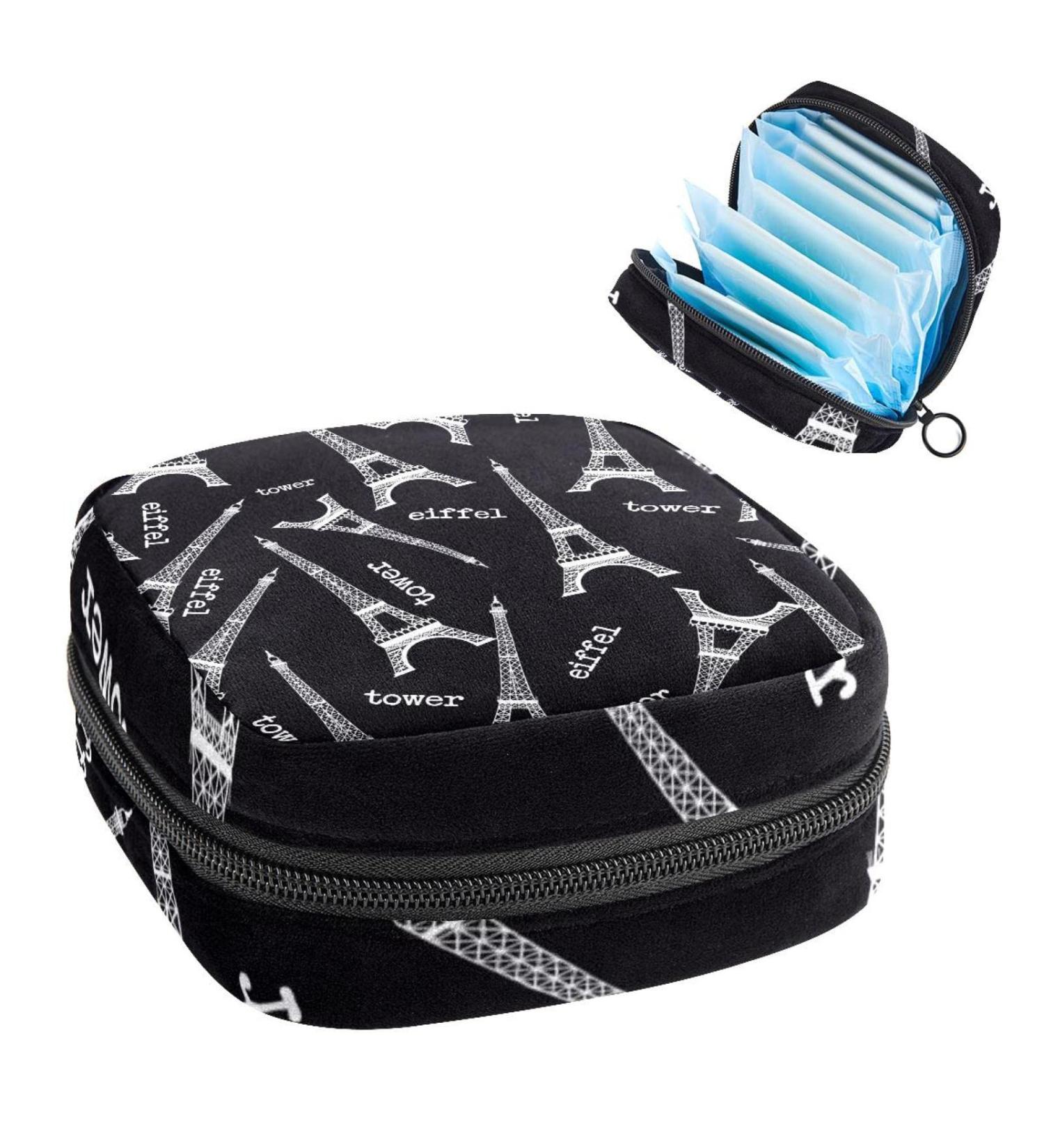 GIAPB Period Bag - Sanitary Napkin Storage & Travel Makeup Bag (Eiffel Tower Color1841) - Buy Online on GoSupps.com