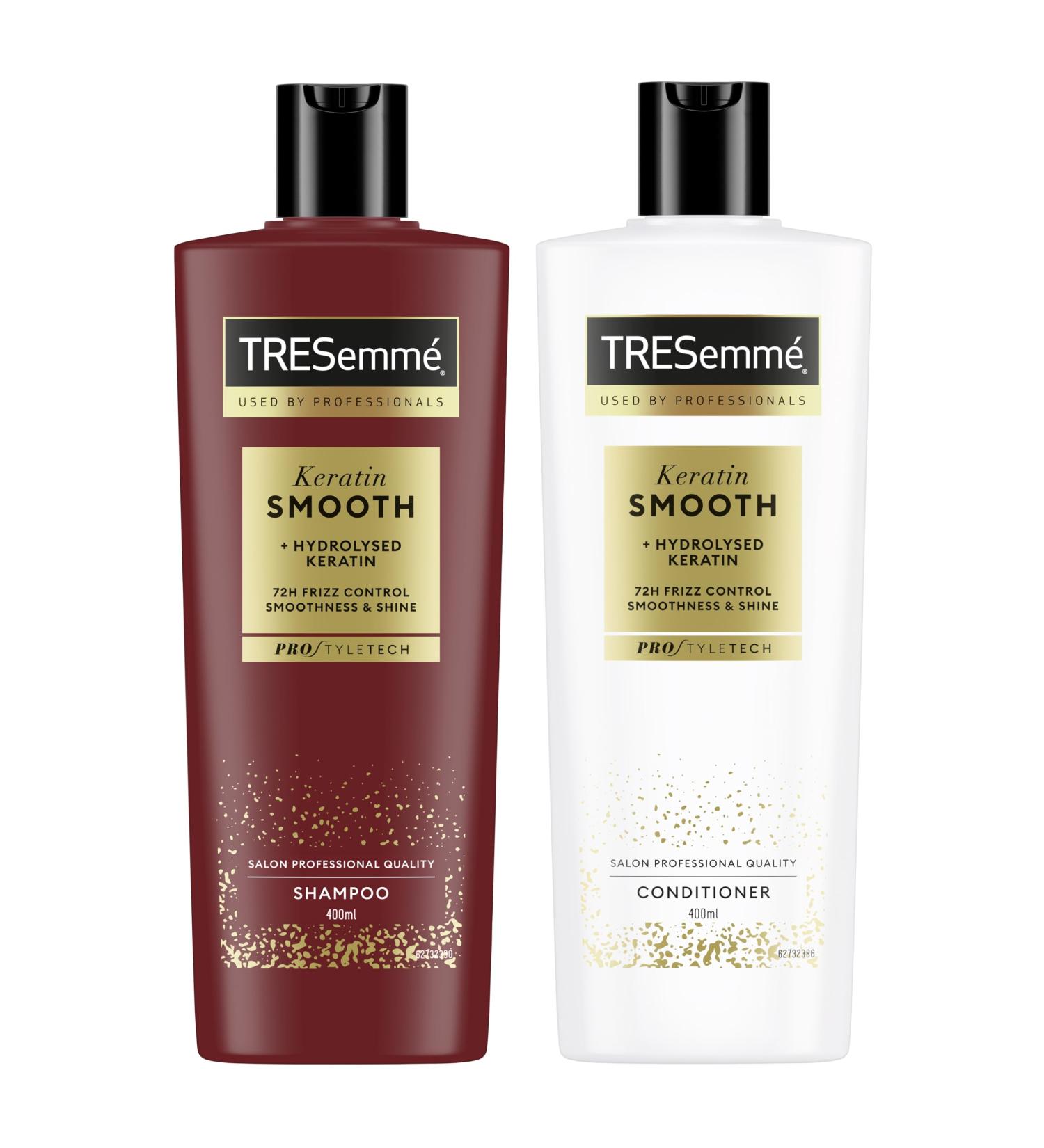 TRESemm Shampooing et apr s-shampooing Keratin Smooth Routine de soins capillaires avec k ratine hydrolys e 400 ml + 400 ml 2 pi ces - Buy Online on GoSupps.com