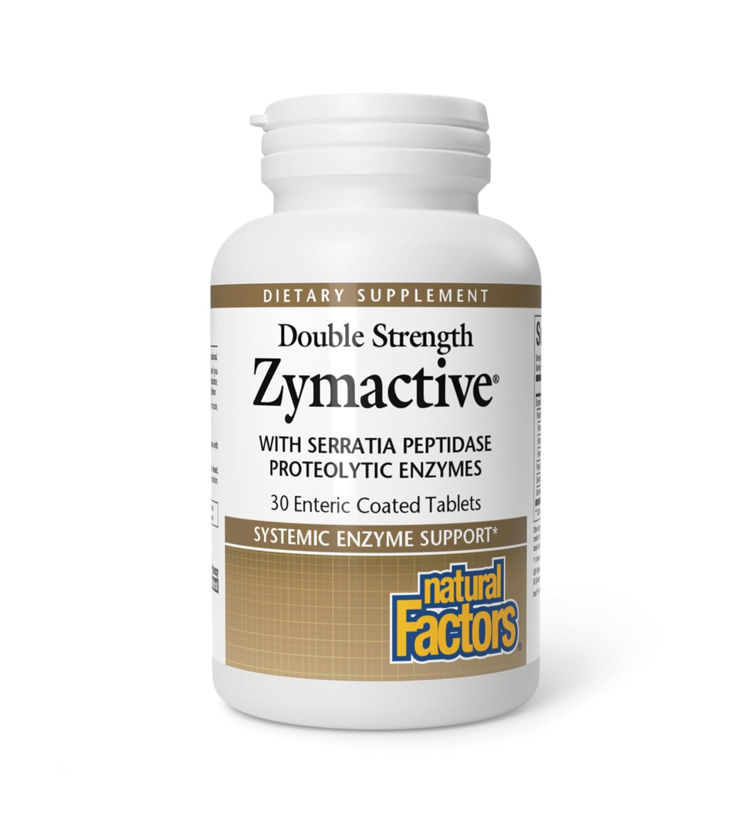 Natural Factors - Zymactive Proteolytic Enzyme Double Strength Supports a Healthy Inflammatory Response to Help Muscle and Joint Function Gluten Free Non-GMO 30 Enteric Coated Tablets 30 count (Pack of 1) - Buy Online on GoSupps.com