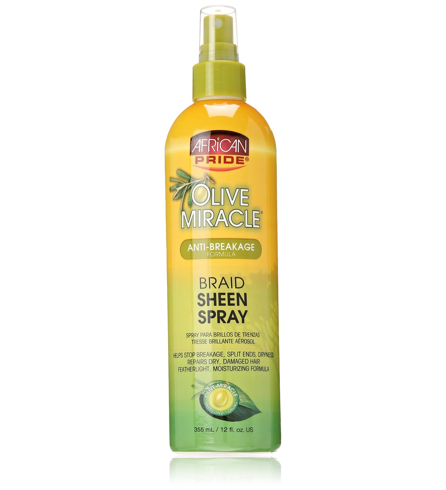 AFRICAN PRIDE Olive Miracle Braid Sheen Spray 12 Oz (438125) 12 Fl Oz (Pack of 1) - Buy Online on GoSupps.com
