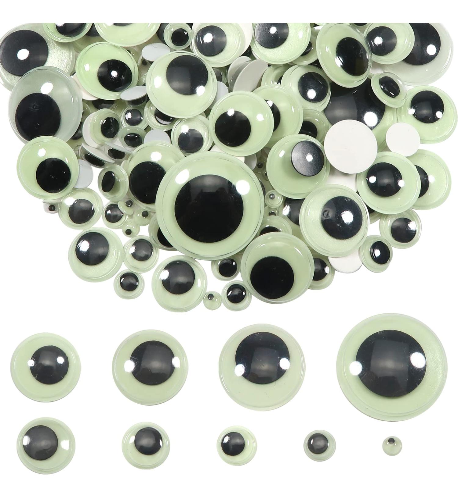 TOAOB 200pcs Glow in The Dark Self Adhesive Wiggle Googly Eyes - Assorted Sizes for DIY Crafts and Scrapbooking - Buy Online on GoSupps.com