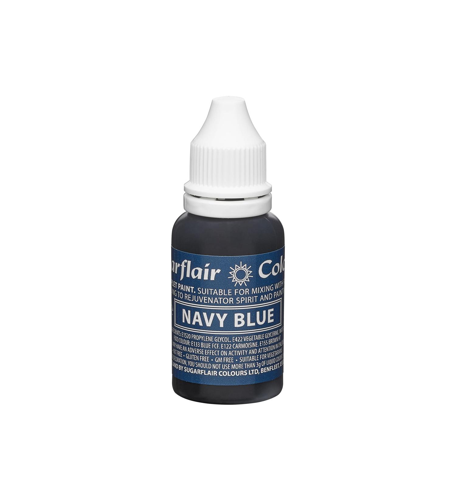 Sugarflair Navy Blue Liquid Food Colouring Droplet For Colouring Royal Icing Sugarpaste Buttercream Sugarpaste Also For Painting & Can Be Used With An Airbrush - 14ml
