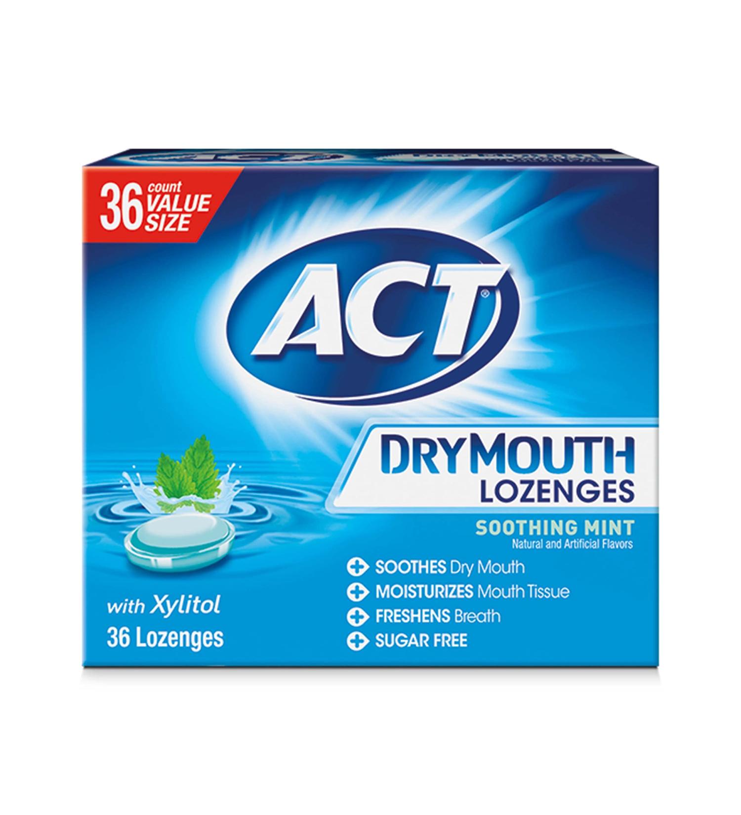 Act Dry Mouth Lozenges with Xylitol - Soothing Mint | 36 Count - Buy Online on GoSupps.com