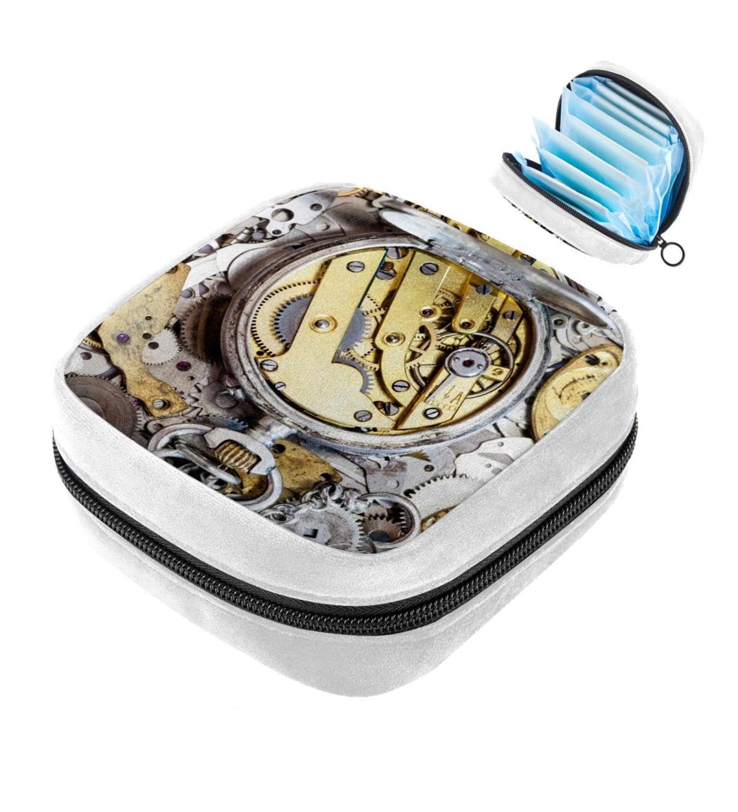 GIAPB Sanitary Napkin Storage Bag | Period Tampon Makeup Pad Pouch | Vintage Work Pile Clock Color5210 - Buy Online on GoSupps.com