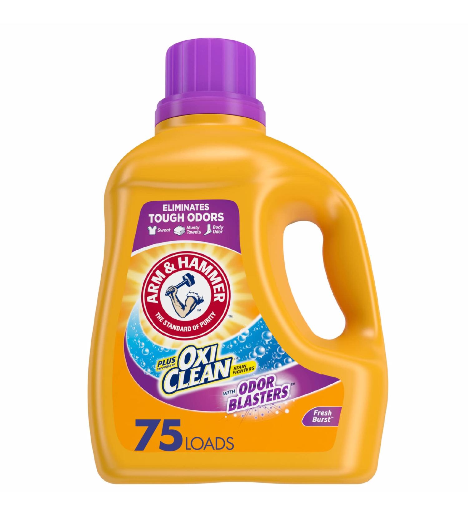Arm & Hammer Plus OxiClean Odor Blasters Liquid Laundry Detergent - 75 Loads, Fresh Burst - 118.1 fl oz - Buy Online on GoSupps.com