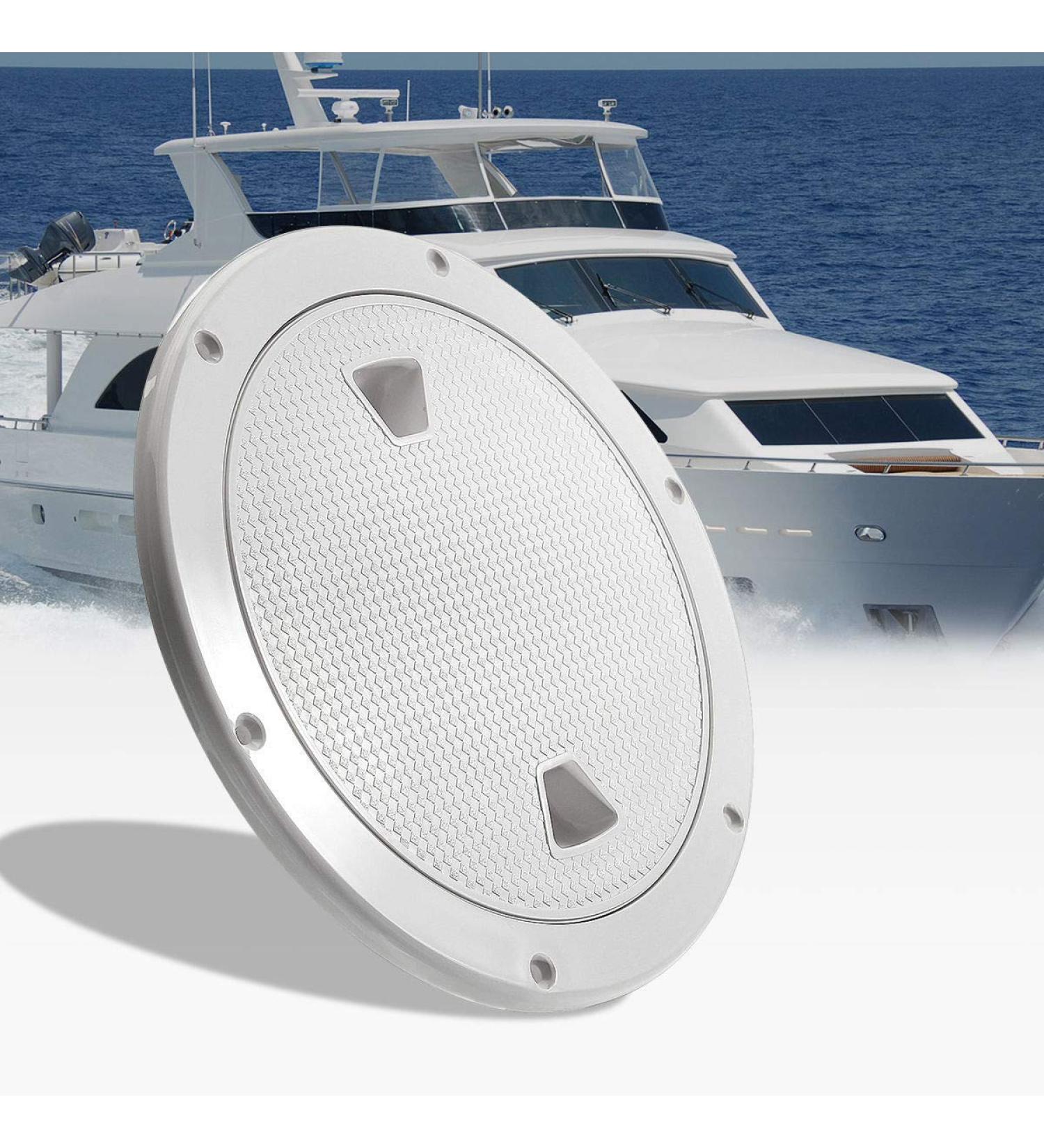 Hoffen 6 White Round Non-Slip Deck Plate Inspection Hatch - Detachable Cover - Buy Online on GoSupps.com