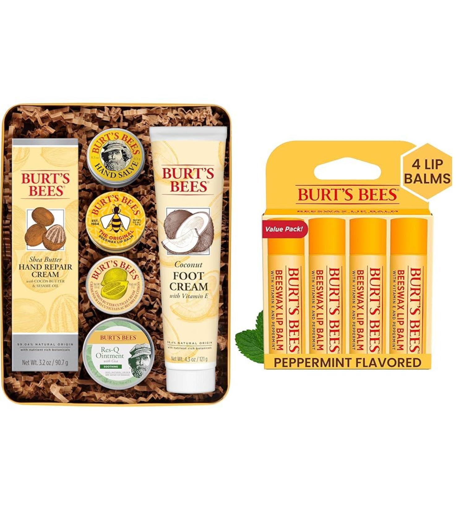 Burt's Bees Classics Valentines Day Gifts Set 6 Products in Giftable Tin Cuticle Cream & Lip Balm Valentines Day Gifts Original Beeswax Lip Moisturizer With Responsibly Source - Buy Online on GoSupps.com